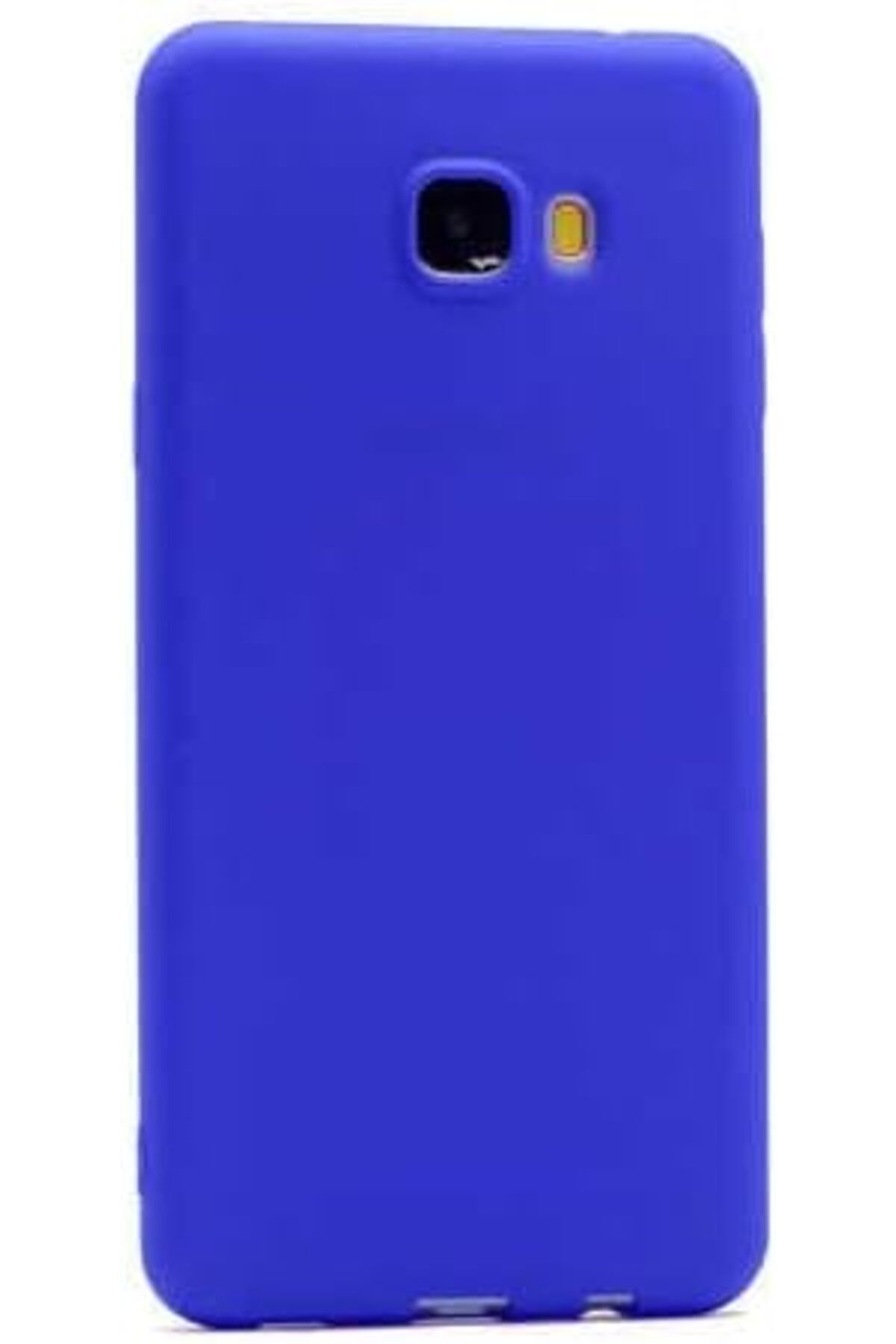 NcK Galaxy C5 Uyumlu Mat Yumuşak Silikon Kılıf (Mavi)