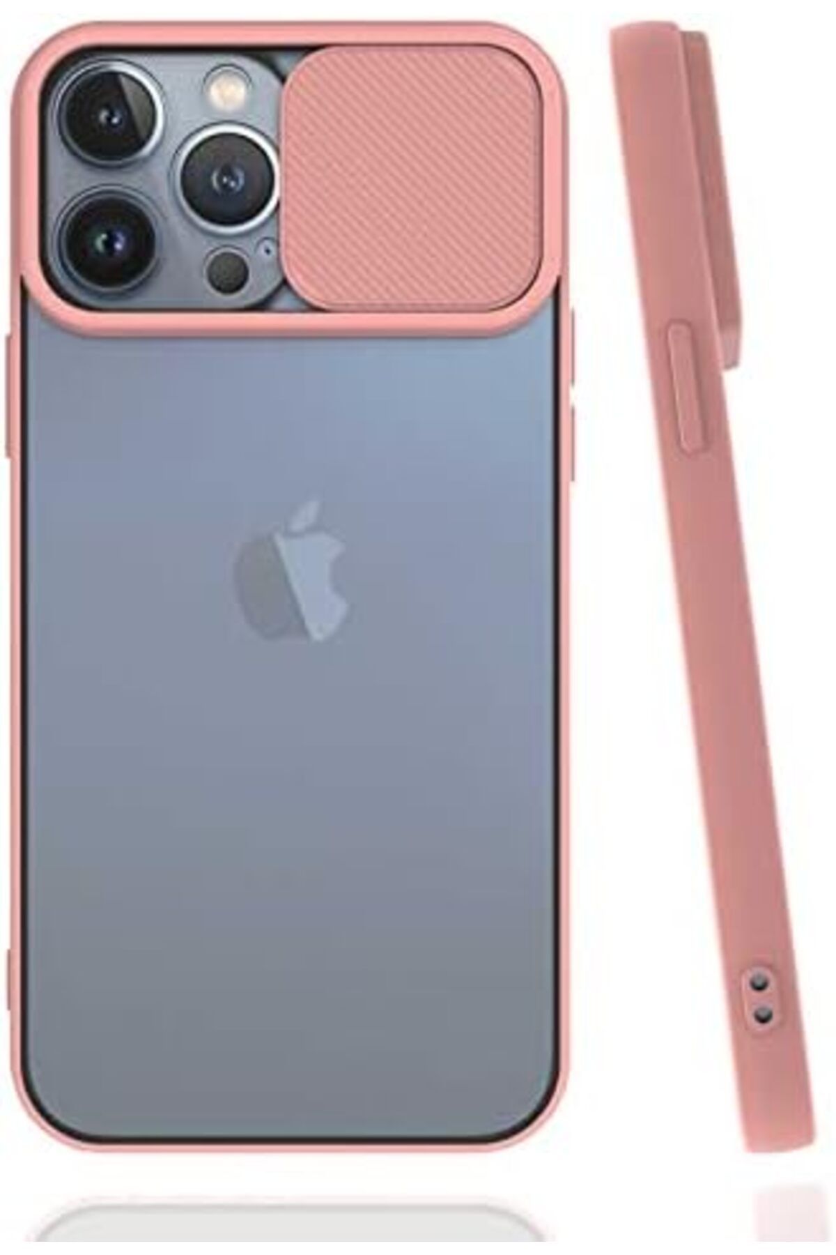 NcK iPhone 13 Pro İle Uyumlu Darbe Koruyucu Kamera Korumalı Prm Smooth Window Pembe