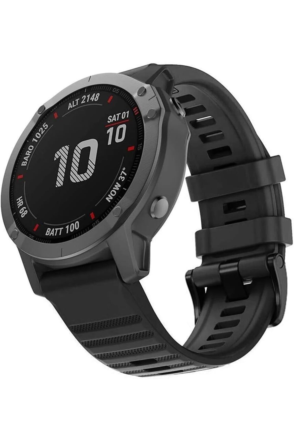 NcK Garmin Fenix 6X için Kordon Quick Fit Strap Band Siyah