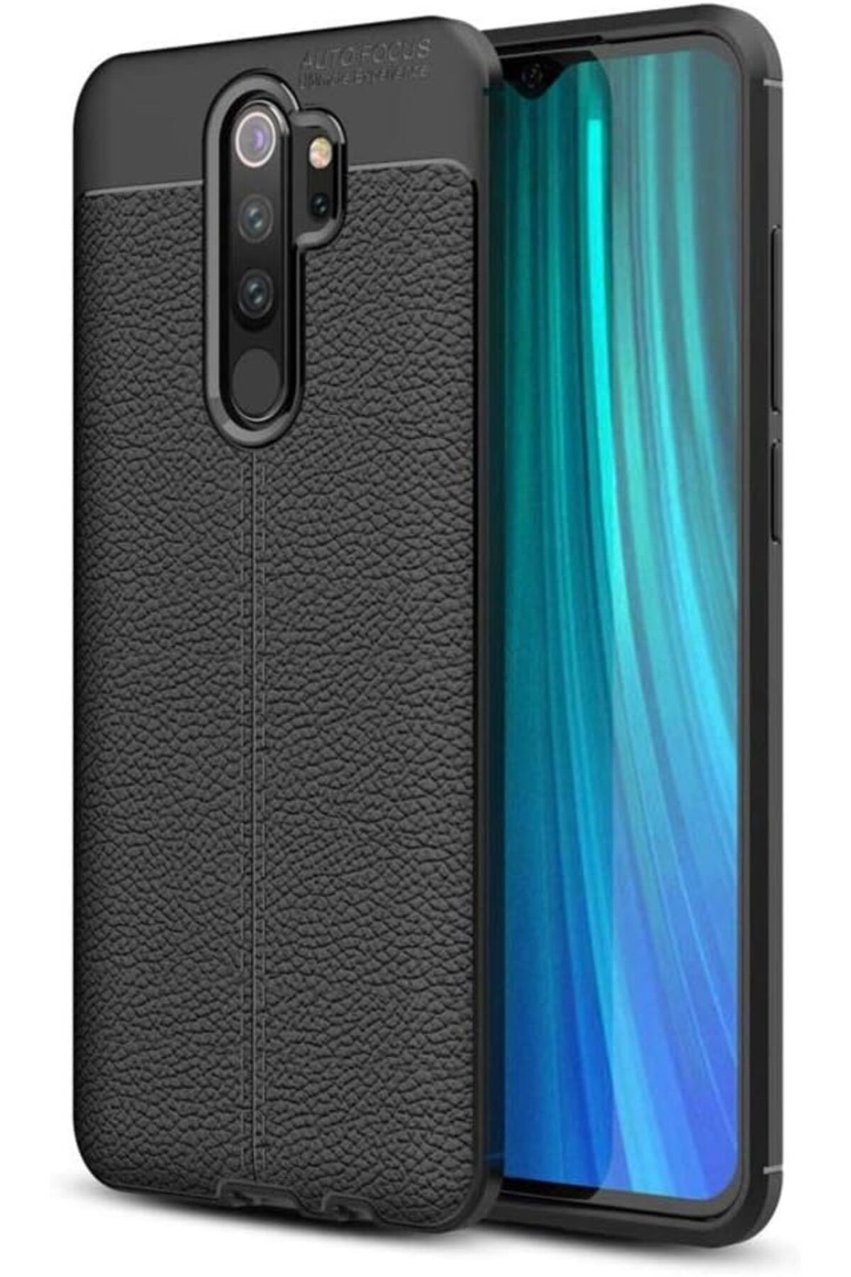 NcK Xiaomi Redmi Note 8 Pro ile Uyumlu Kılıf Niss Deri Görünümlü Silikon Siyah