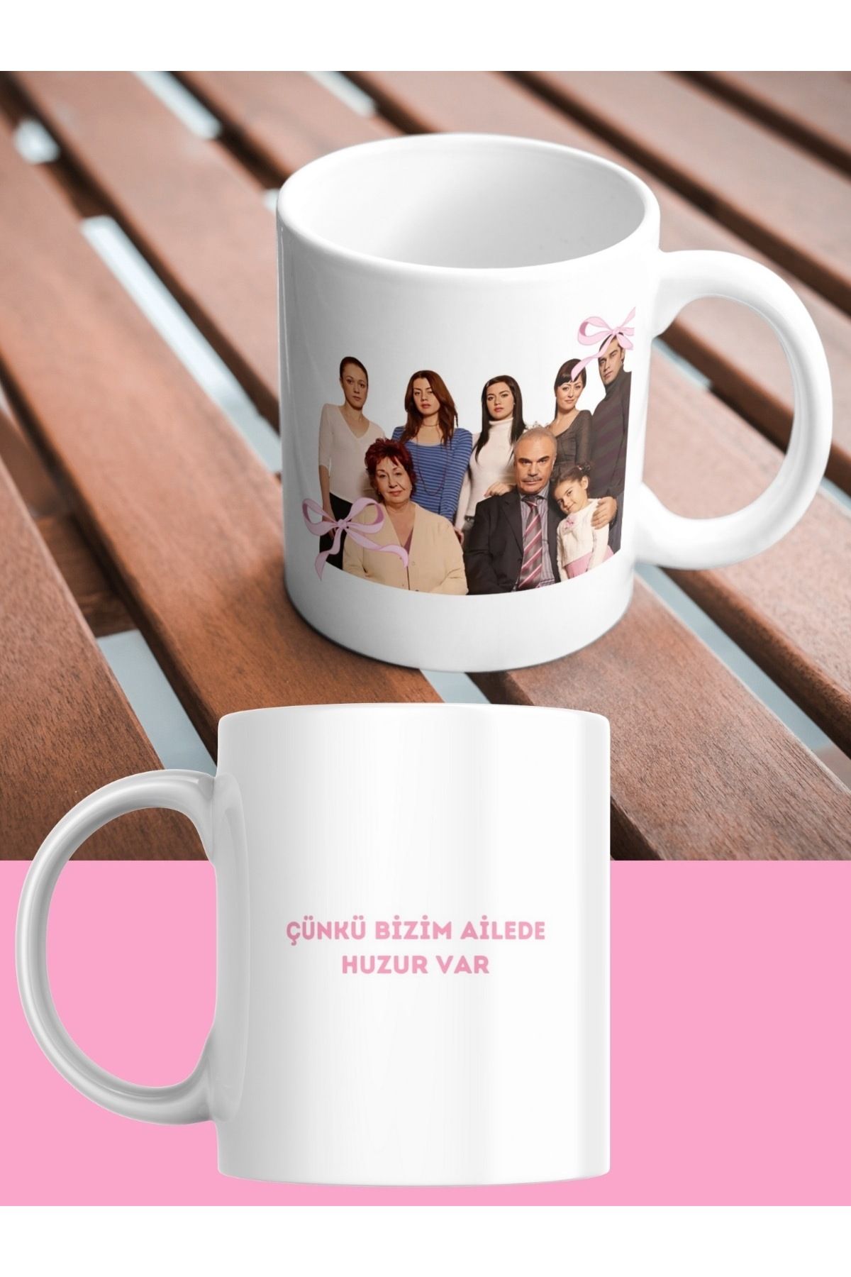 Hediye Gurmesi Yaprak Dökümü Çünkü Bizim Ailede Huzur Var Kupa Bardak Porselen Mug