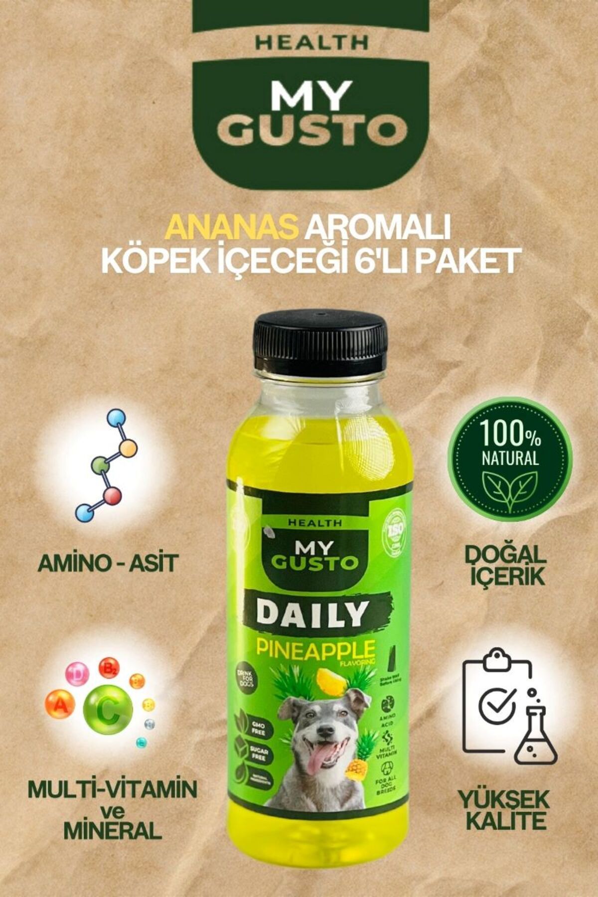 My Gusto Health Ananas Aromalı Daily Köpek İçeceği 6'lı Set 300 ml