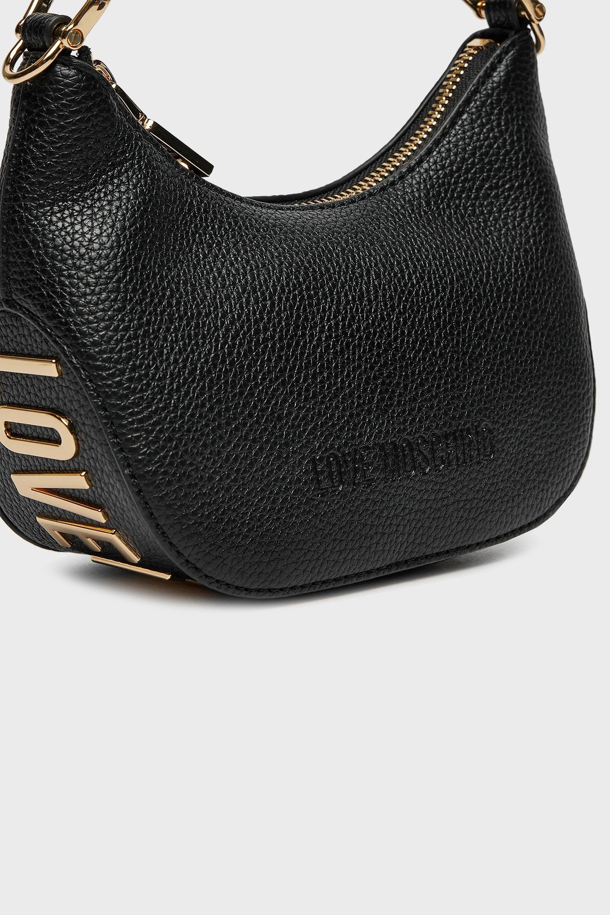 کیف شانه ای مشکی زنانه کیسه قابل تنظیم با آرم Moschino Love Moschino