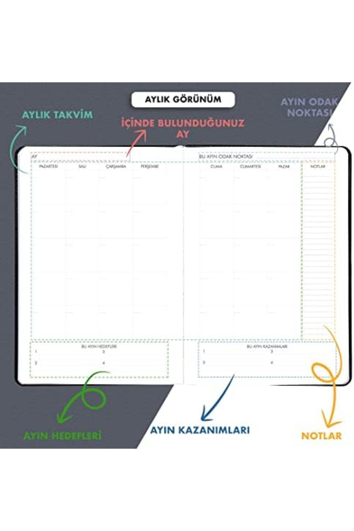 STOREMAX EMLshop Ajanda, Siyah Planlayıcı Deri Tarihsiz Haftalık Fz Planner Yeni VDesing 986362