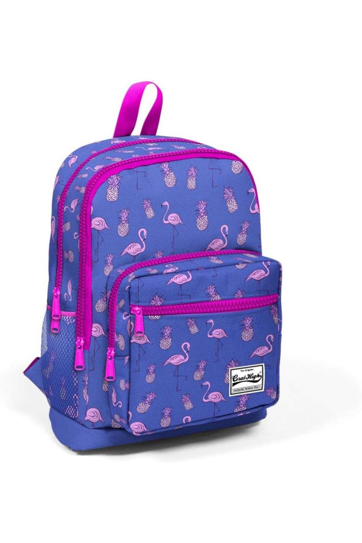 STOREMAX cmllashop High Kız Çocuk İlkokul Çantası - Pembe-Mor Flamingo Desenli - Dört Bölmeli 542093