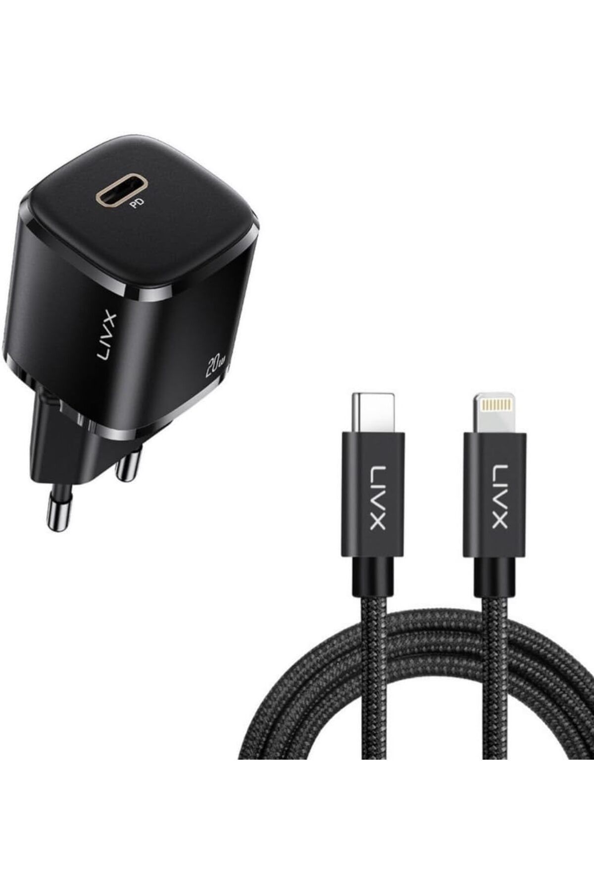 NcK Rapid 20W USB-C Mini PD Hızlı Şarj Cihazı Güç Adaptörü ve 1 metre Iphone şarj kablosu L23 Uyumlu