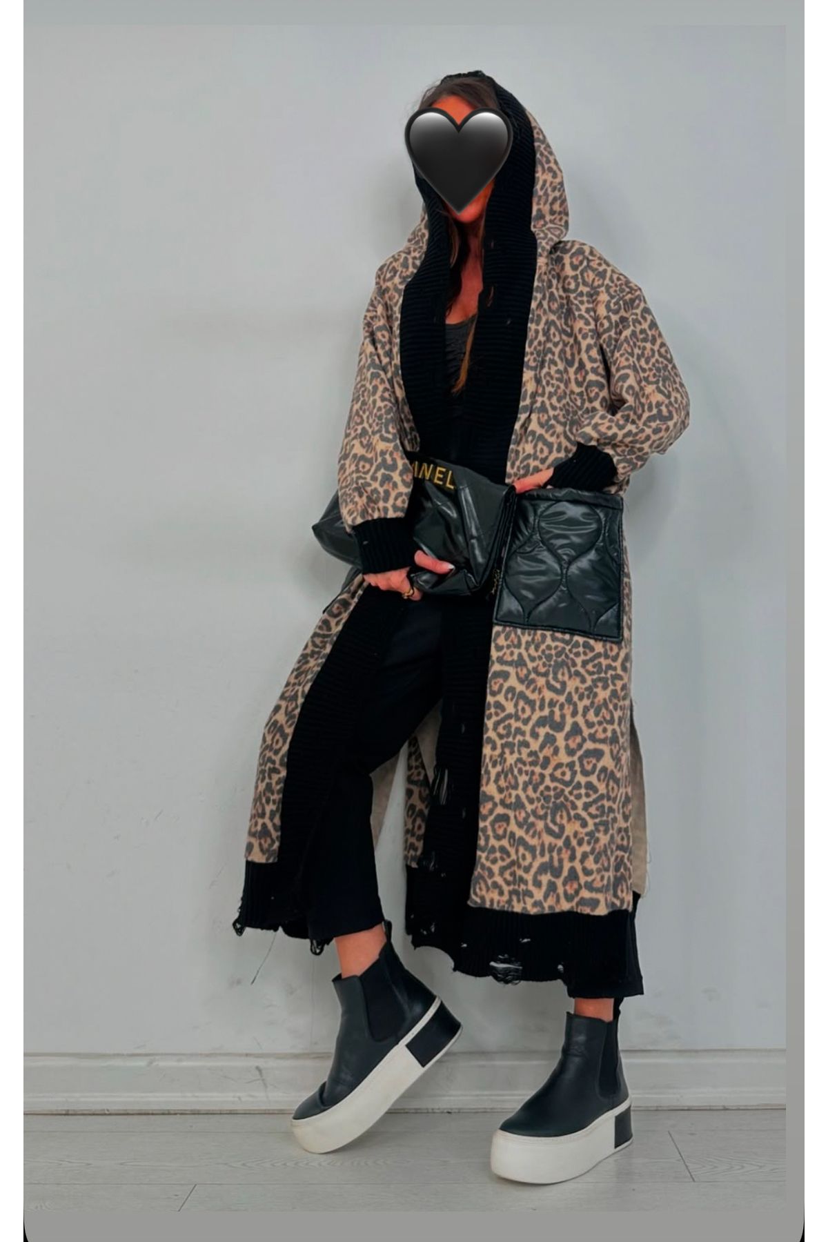 Butik Amine Oversize Leopar Kaban