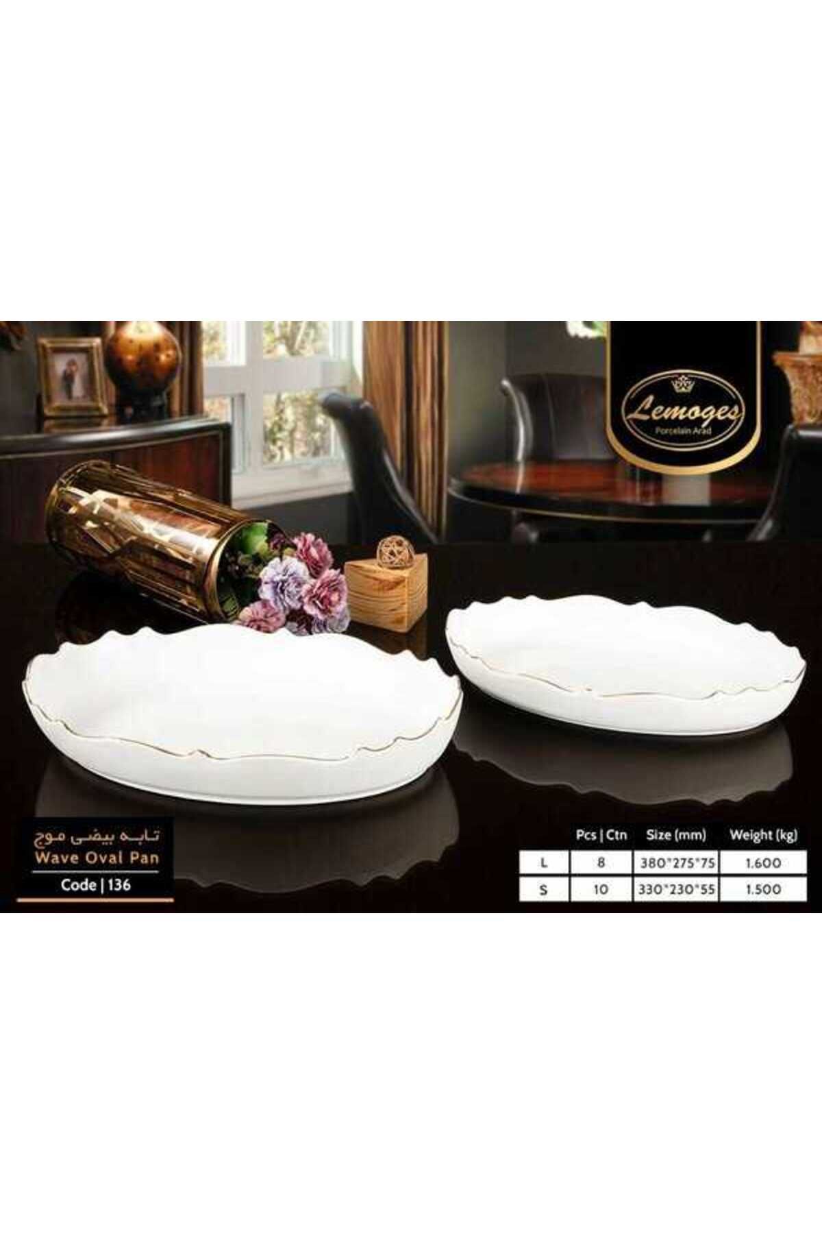 Monna Rosa Wave Oval Sunum Tabak 38*28*8