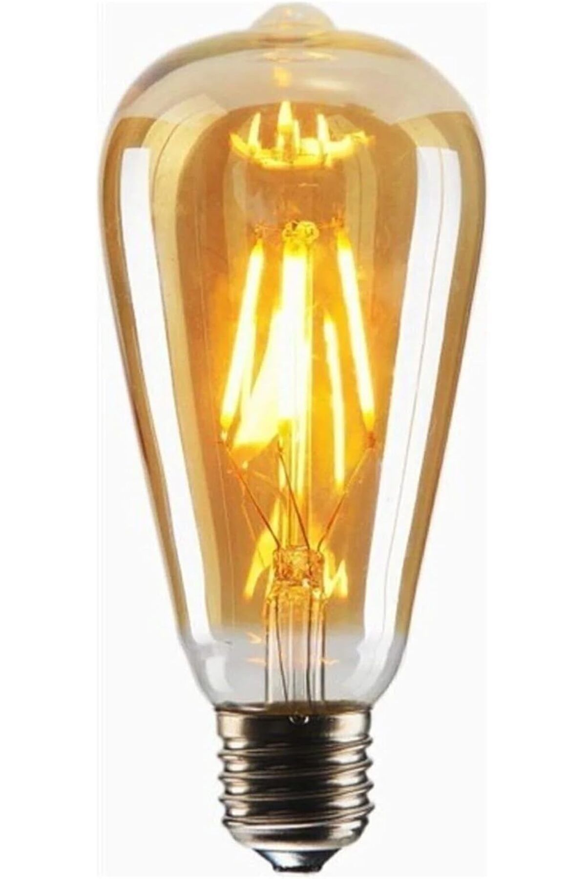 NcK Rustik Led Ampul 8W Edison Tip E27 Amber Cam Tasarruflu Dekoratif Vintage Aydınlatma