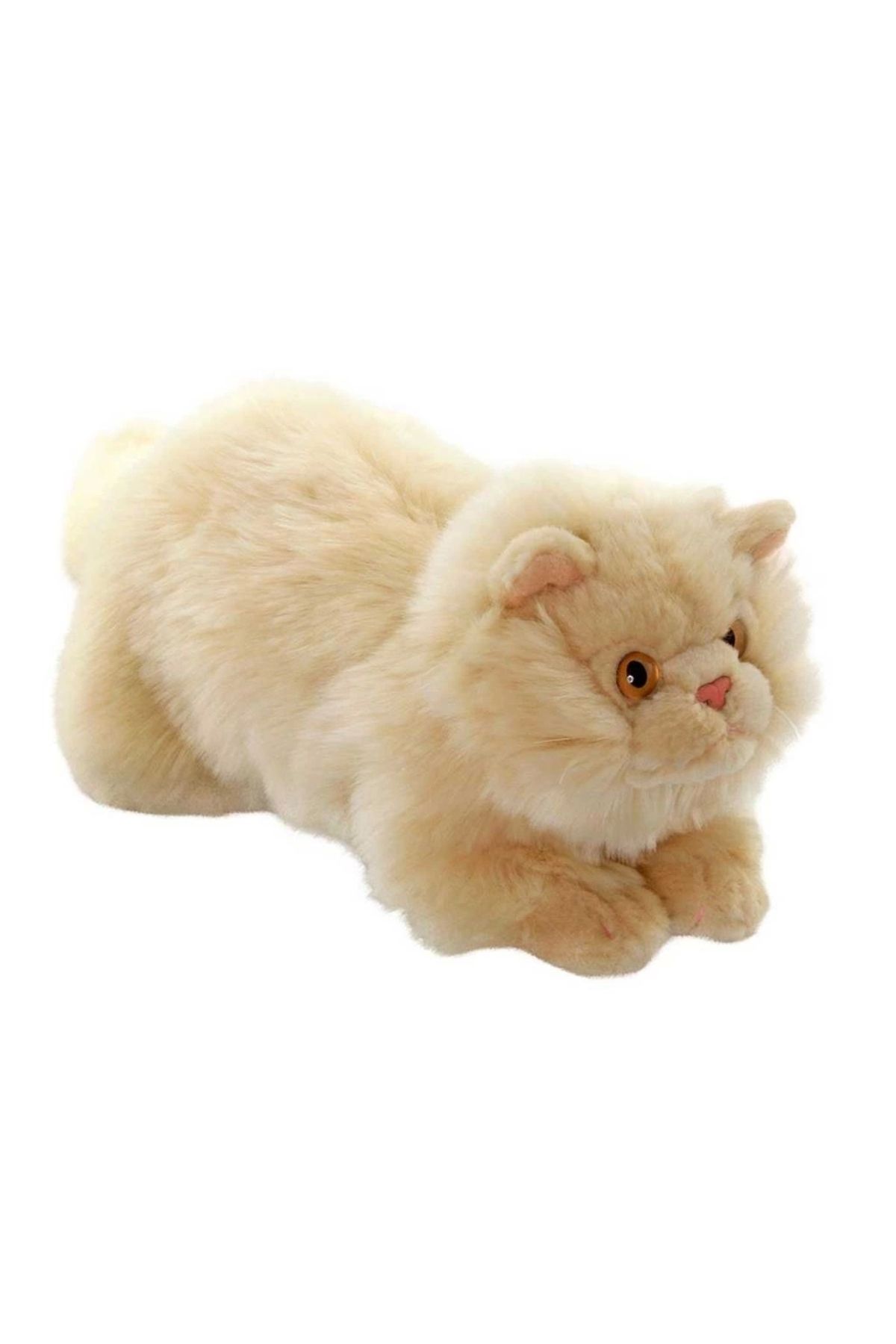 TWOX Çocuk Yatan Peluş Krem Kedi 26 cm