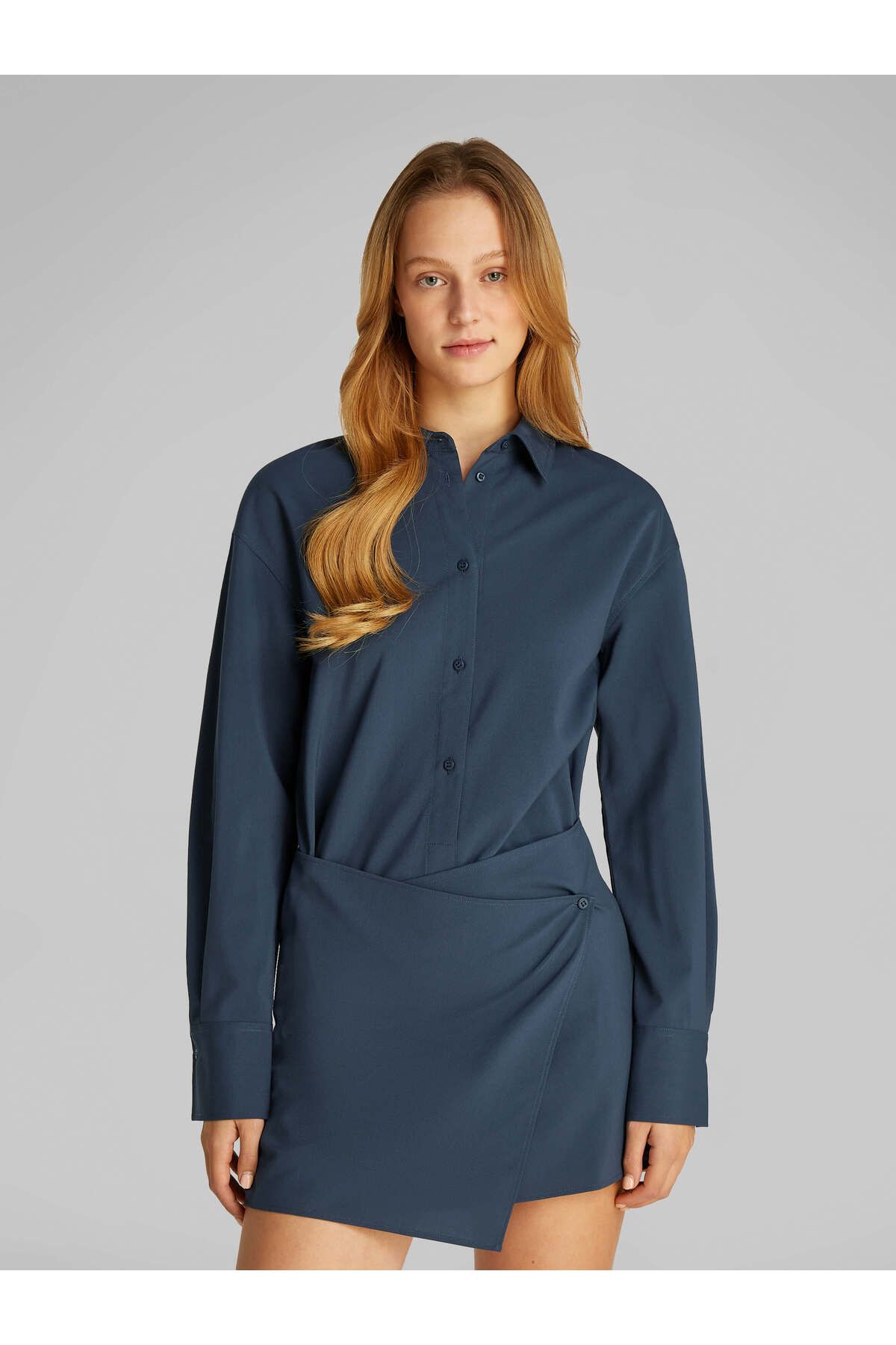 Calvin Klein WRAP AROUND LS DRESS