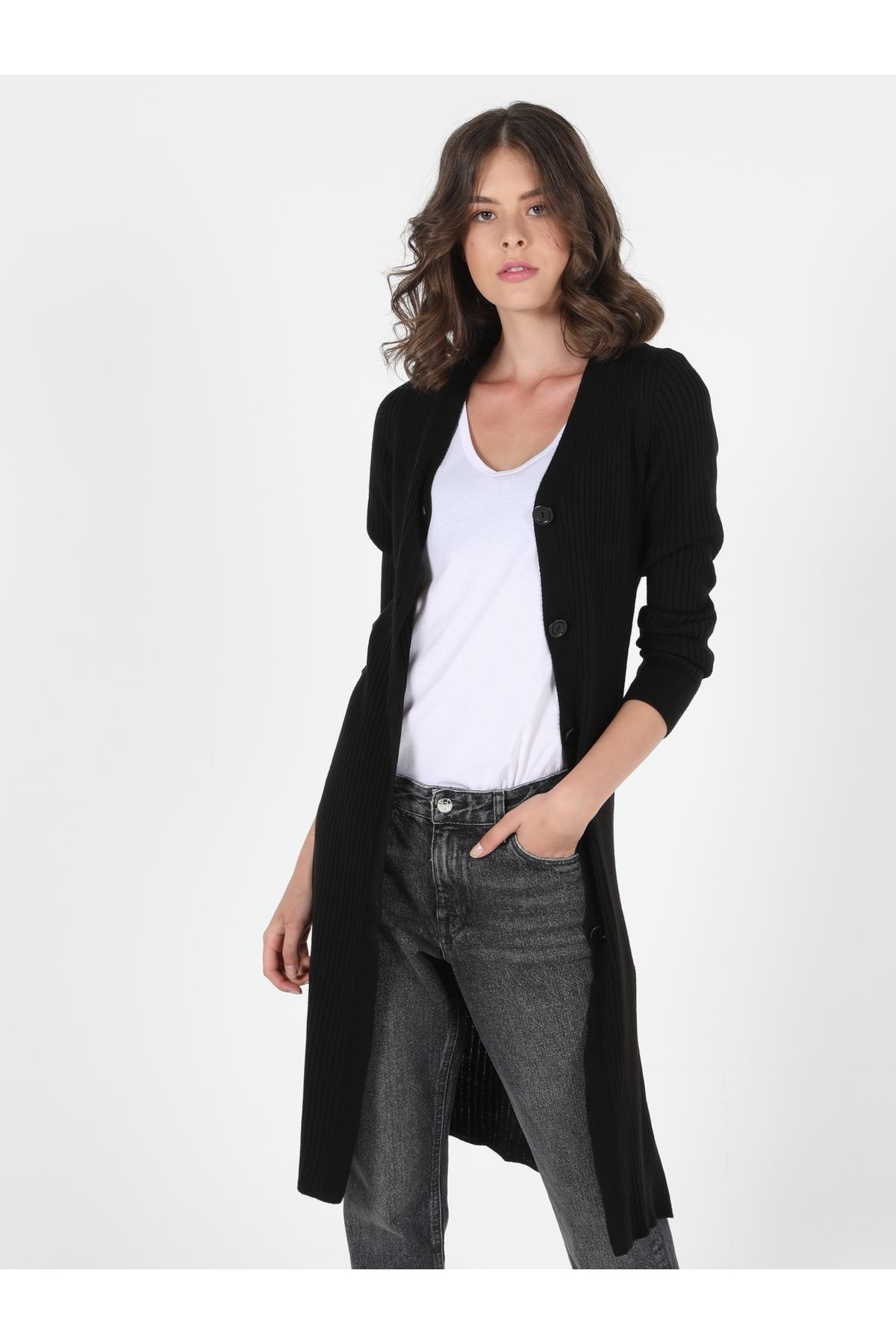 Colin's-Black Slim Fit Women's Cardigan - Cl 1050577 3