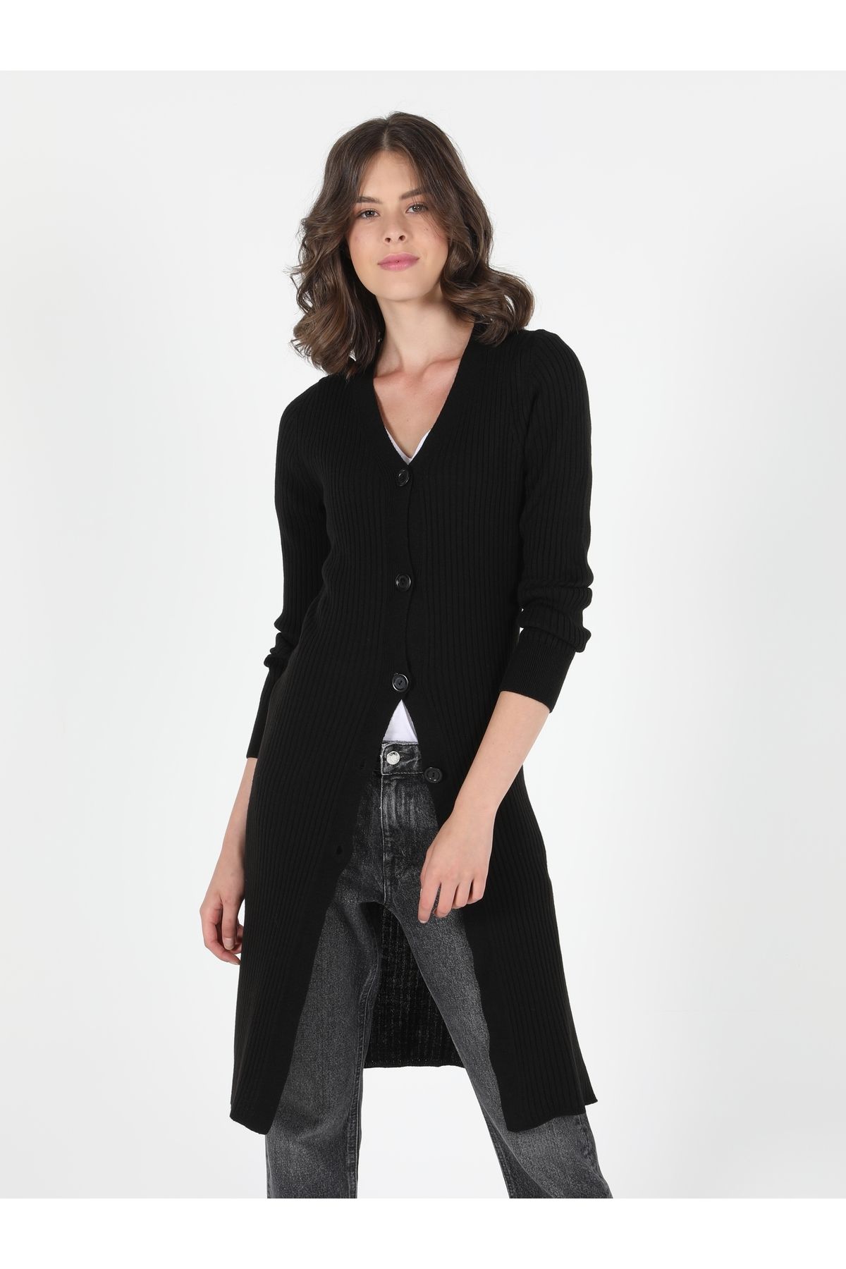 Colin's-Black Slim Fit Women's Cardigan - Cl 1050577 4