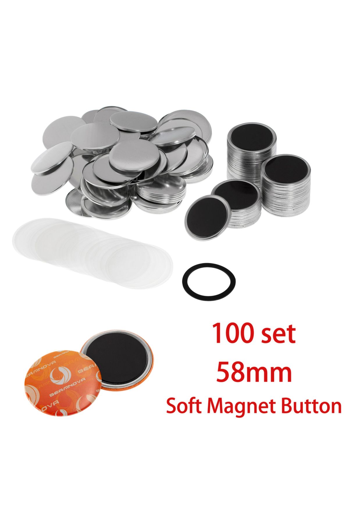 Choice-58mm 100set DIY Blank Pin Button Badge Material Whiteboard Fridge Magnets Mini Morror Making Part... 4