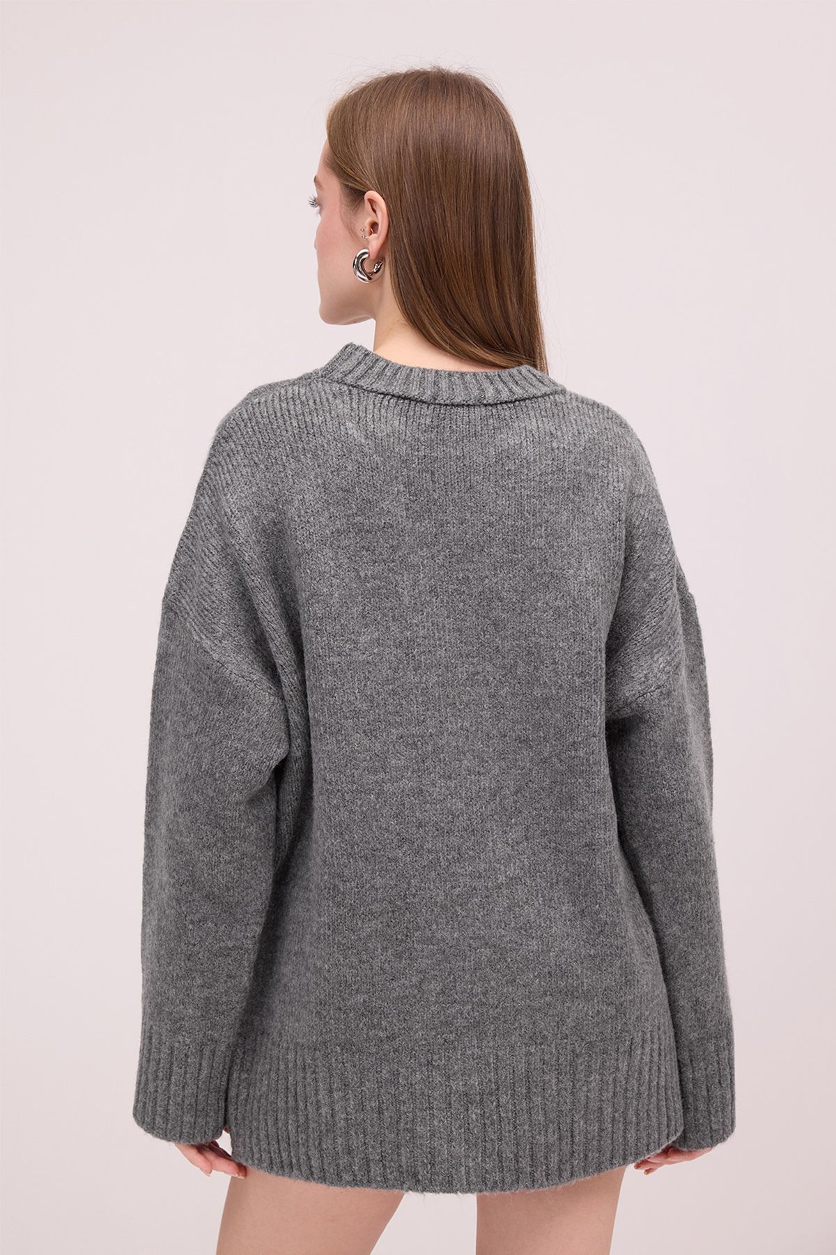 Addax-Crew Neck Basic Knitwear Sweater K2217-C3 5