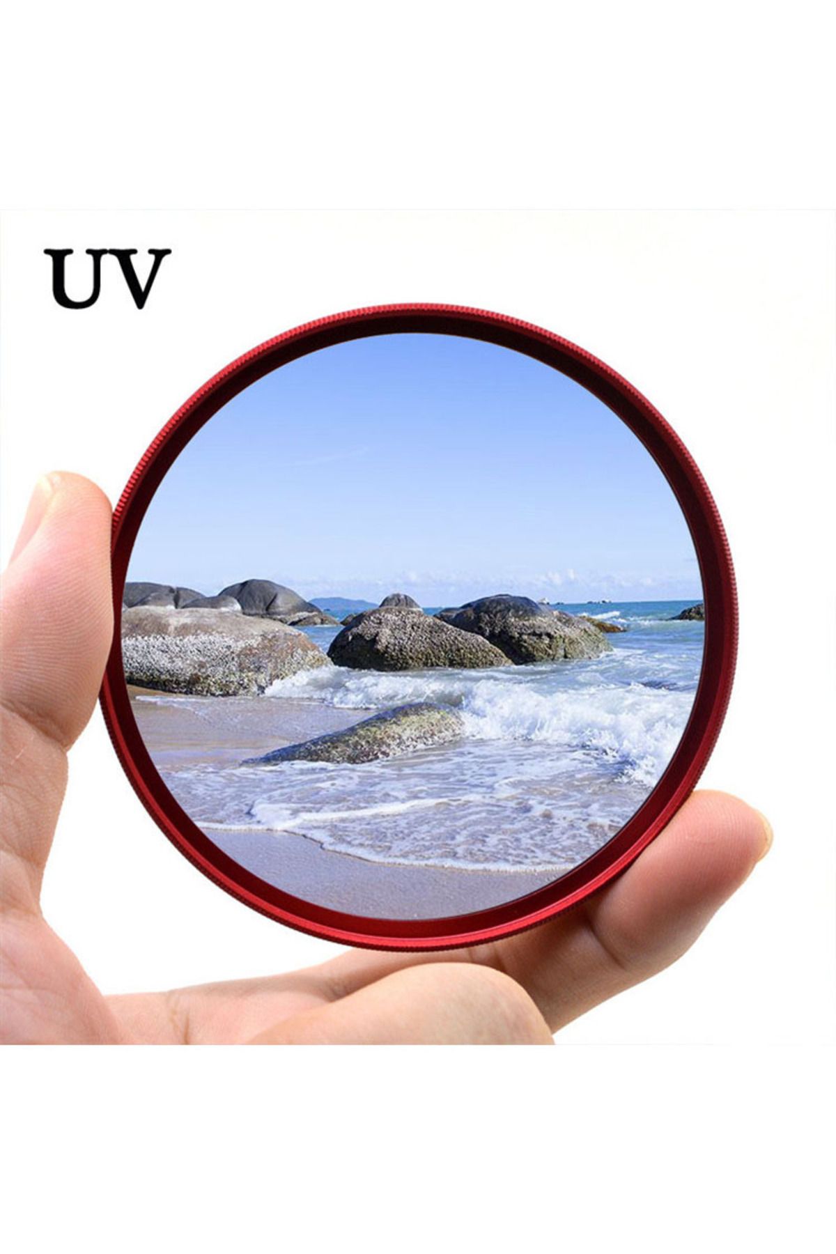 Choice-58mm Red Frame Uv Filter Lens Protector 49mm 52mm 55mm 58mm 62mm 67mm 72mm 77mm For Fuji Sony Canon 6