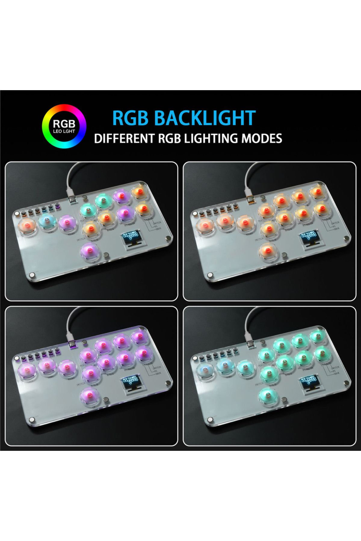 GGBEE-Leverless Controller Fight Sticks 12Keys All-Button Mini Fighting Game Arcade Stick Stickless Arc... 6