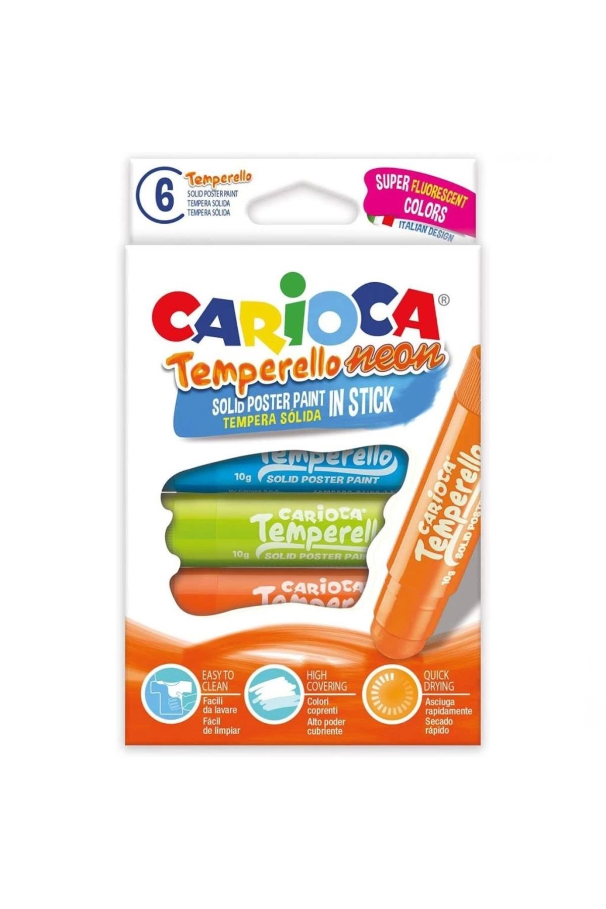 Basic Fun Çocuk Carioca Temperello Stick Poster Boyama Kalemi Fosforlu 6’lı 42675