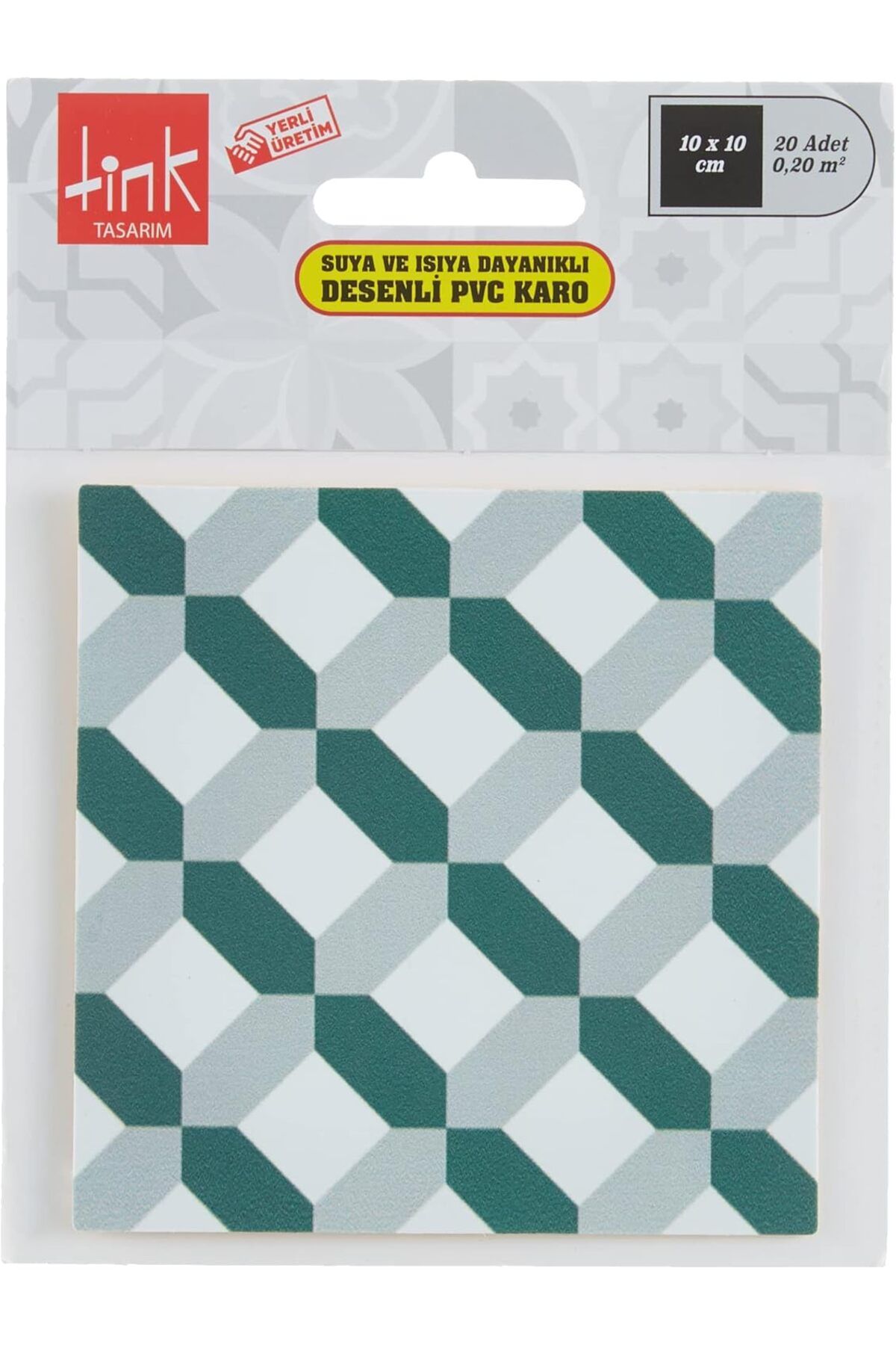 NcK Karma Geometri 1 Metraj Desenli Pvc Karo 10 * 10 Cm 20'li Paket