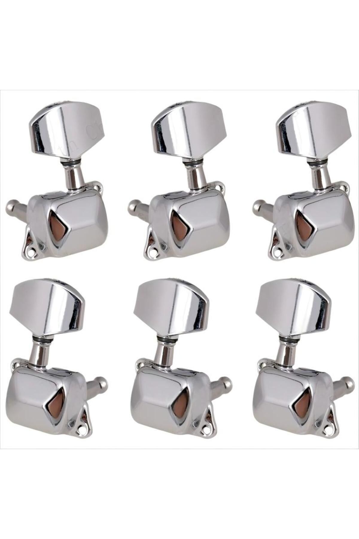 Choice-Chrome 3l And 3r 6 Pcs Guitar String Tuning Pegs Tuner Semi-closed Tuner Machine Heads For Electric 1