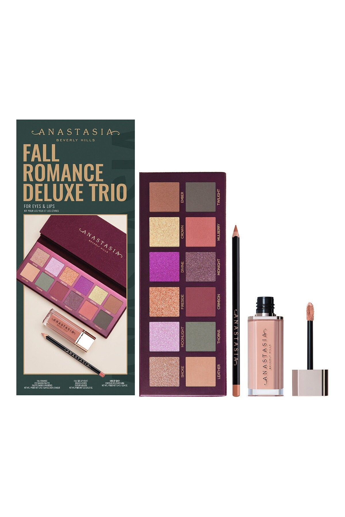 Anastasia Beverly Hills Fall Romance Deluxe Trio - Makyaj Seti  12x1,11g + 1,49 g + 3,5 g