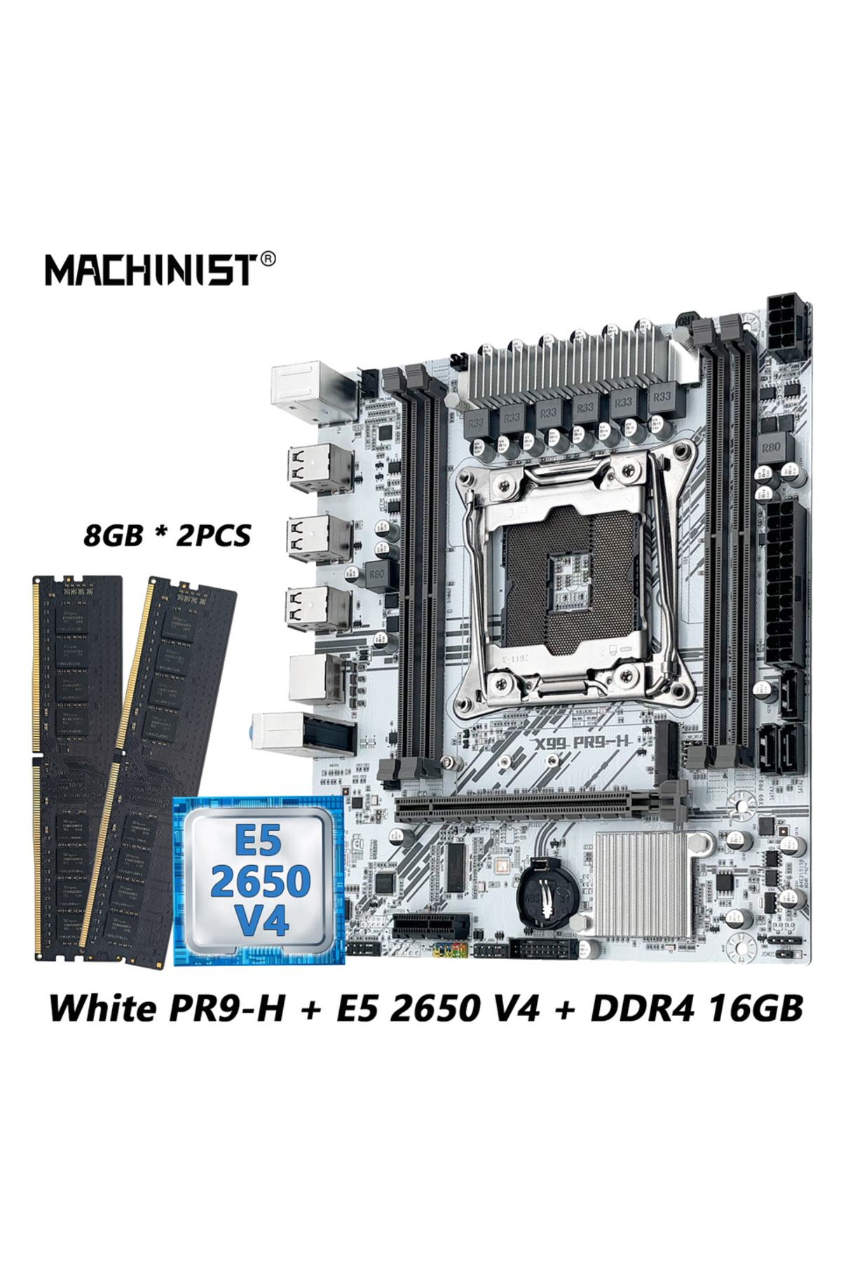 choice2-Motherboard+CPU MACHINIST X99 Motherboard kit set Intel Xeon E5 2650 V4 LGA 2011-3 CPU DDR4 8GB*2pcs 8