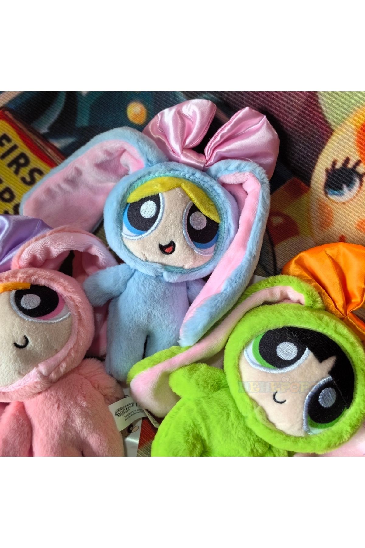 Choice-12cm Stuffed Animal Powerpuff Girls Cartoon Cute Dress Up Bunny Rabbit Plush Toy Pendant Bow Tie ... 4