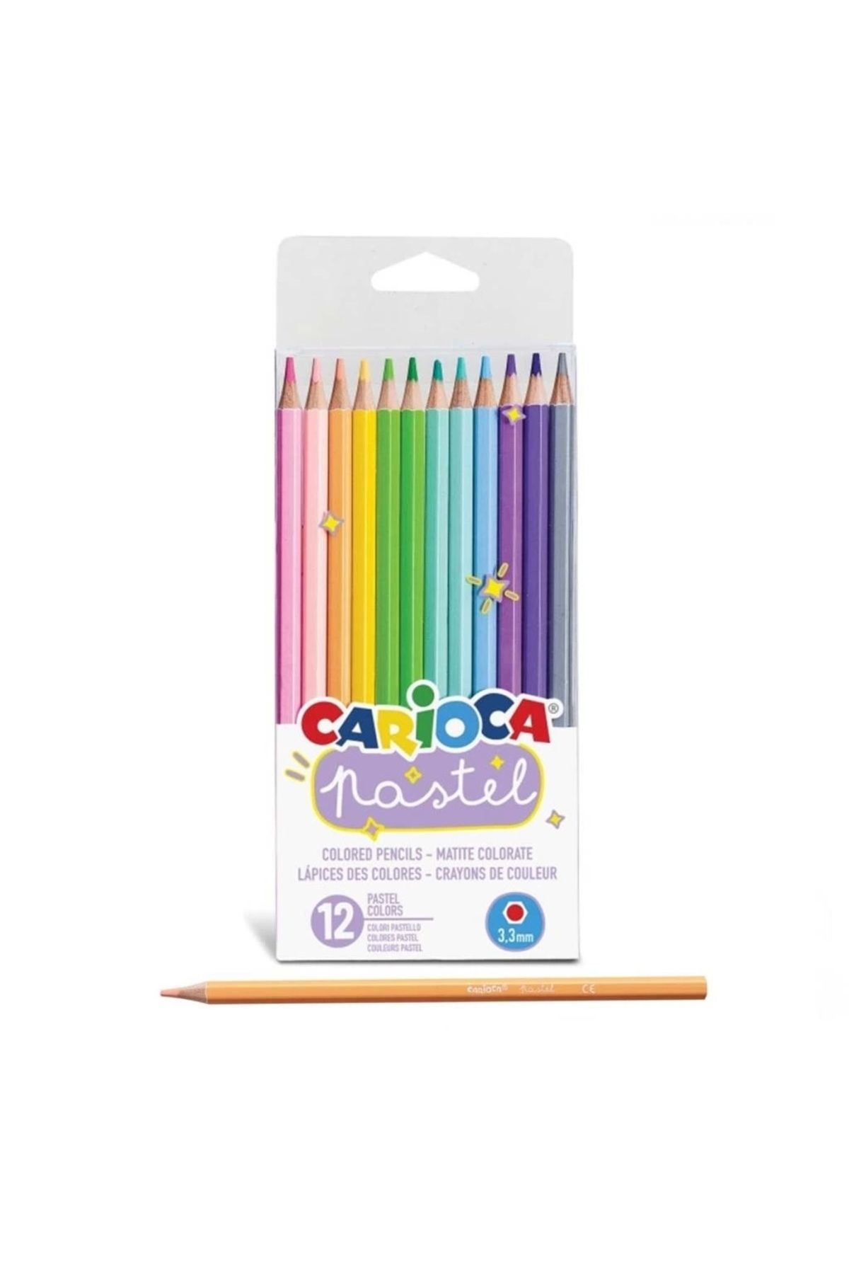 Basic Fun Çocuk Carioca Pastel Renkli Kuru Boya Kalemi 12'li