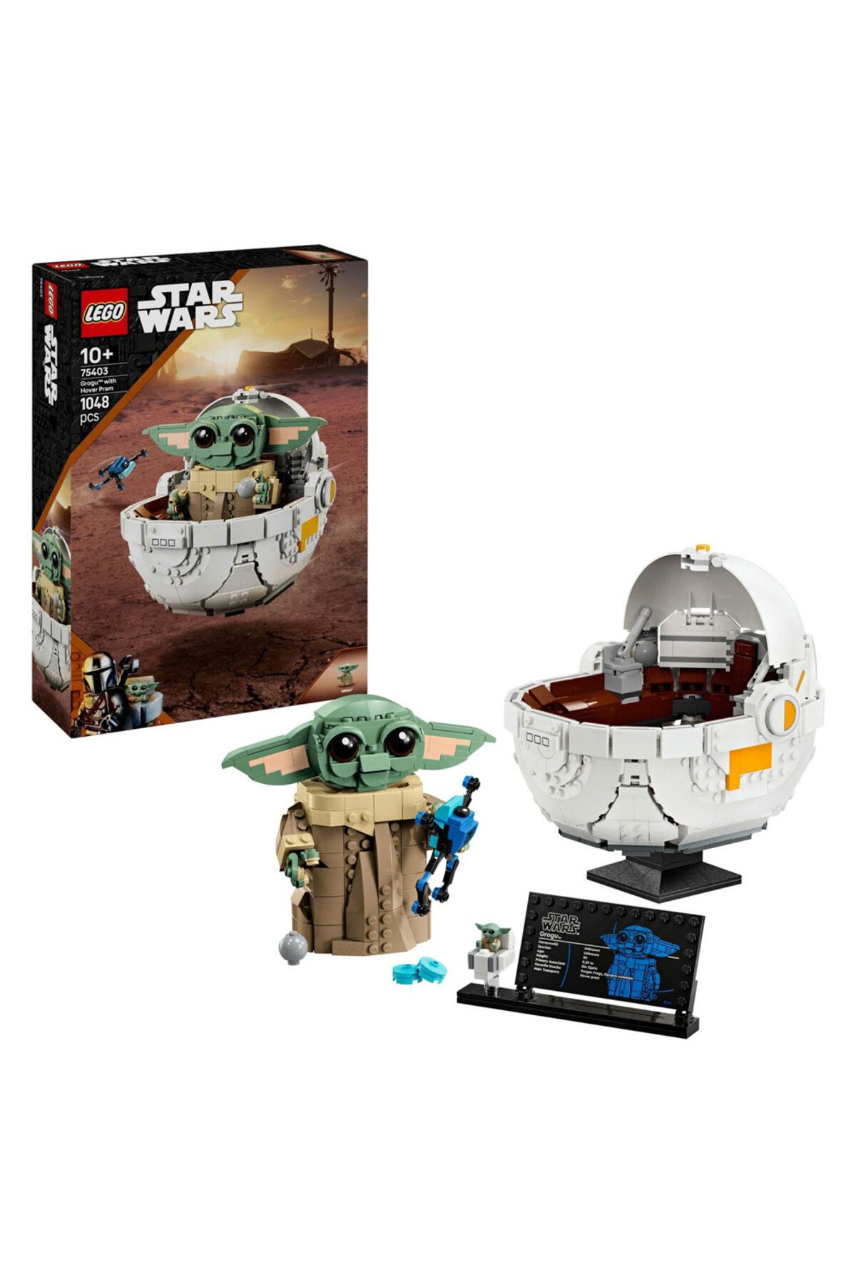 LEGO-® Star Wars: The Mandalorian™ Grogu™ with Hover Pram, Buildable Figure 75403 1
