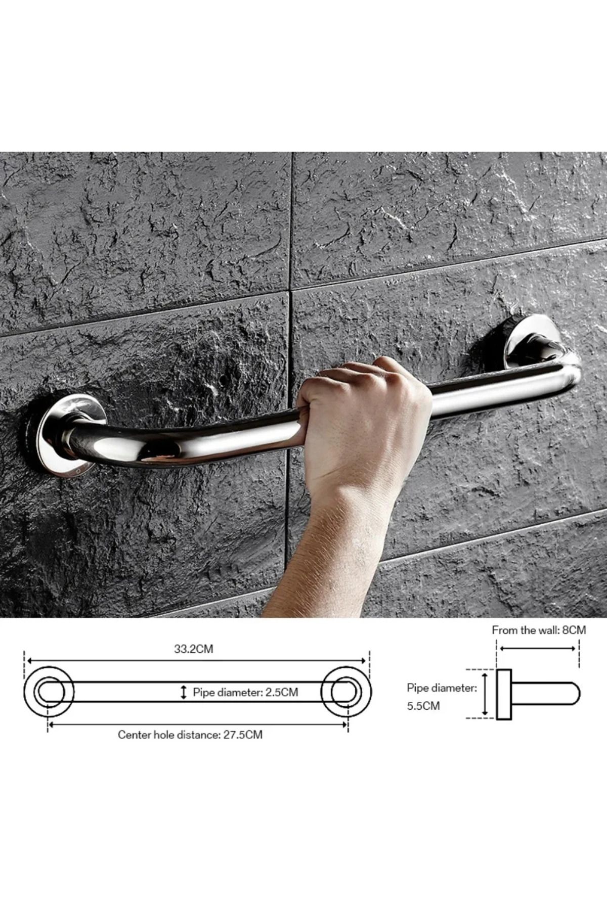 Choice-30cm Stainless Steel Grab Bar Bathtub And Shower Barrier-free Safety Railings Elderly And Disabled A 2