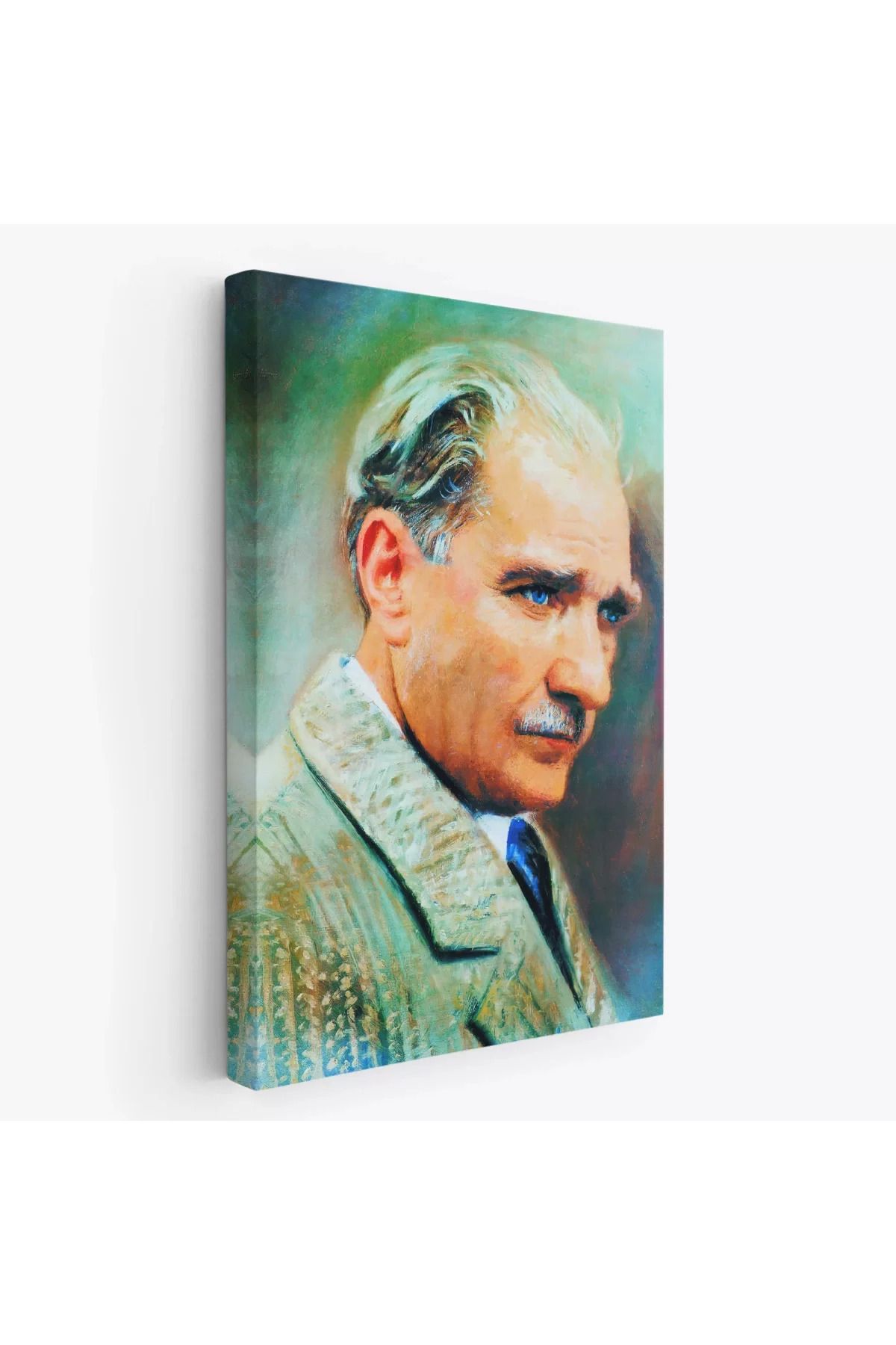 evimera Atatürk Portre Tablosu Mustafa Kemal Atatürk Dikdörtgen Dekoratif Kanvas Tablo-Cl-62