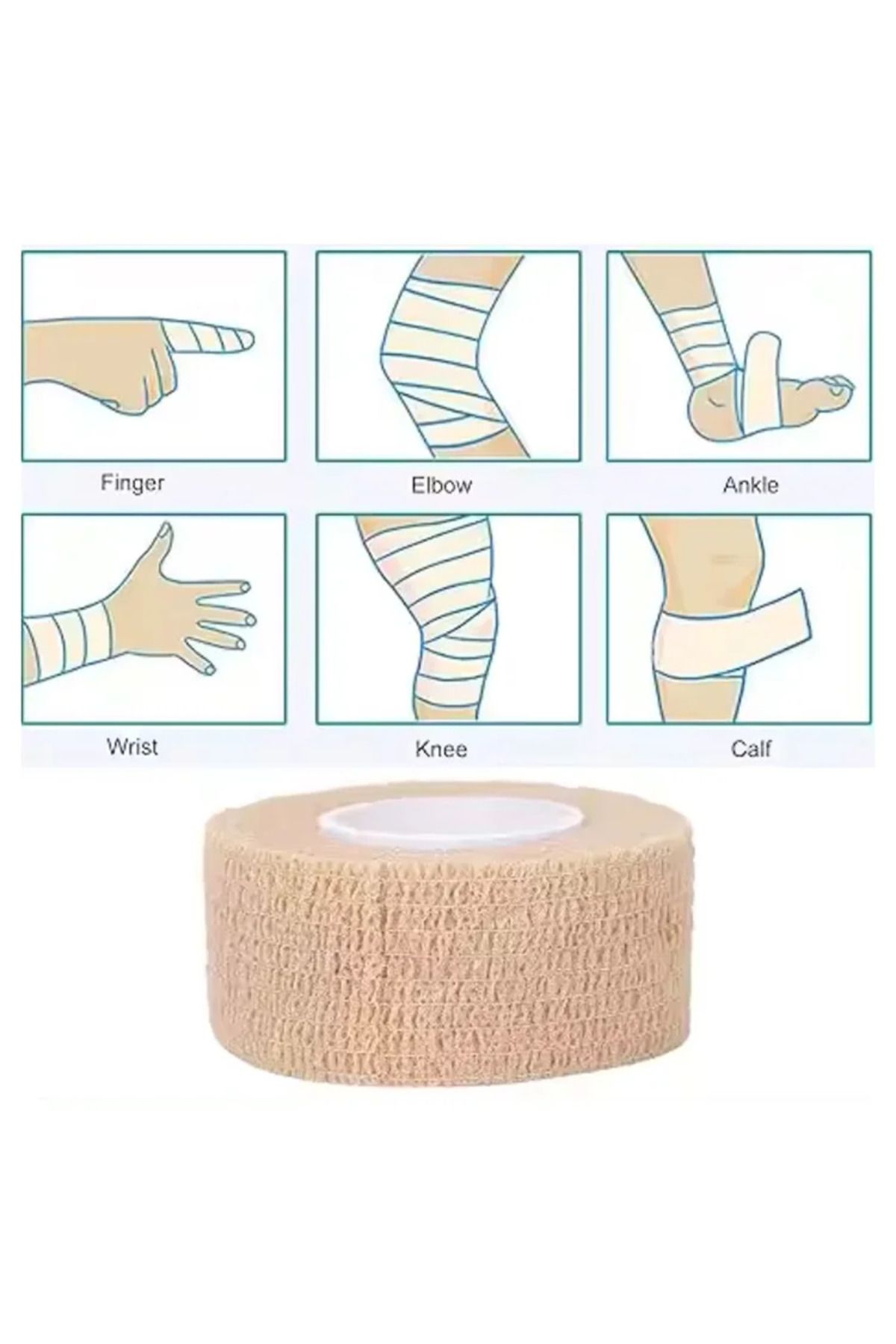 Choice-25mmx2m Colour Of Skin Self Adherent Cohesive Bandage Wrap Stretch Non Woven Self Adhesive Tape - Sk 7