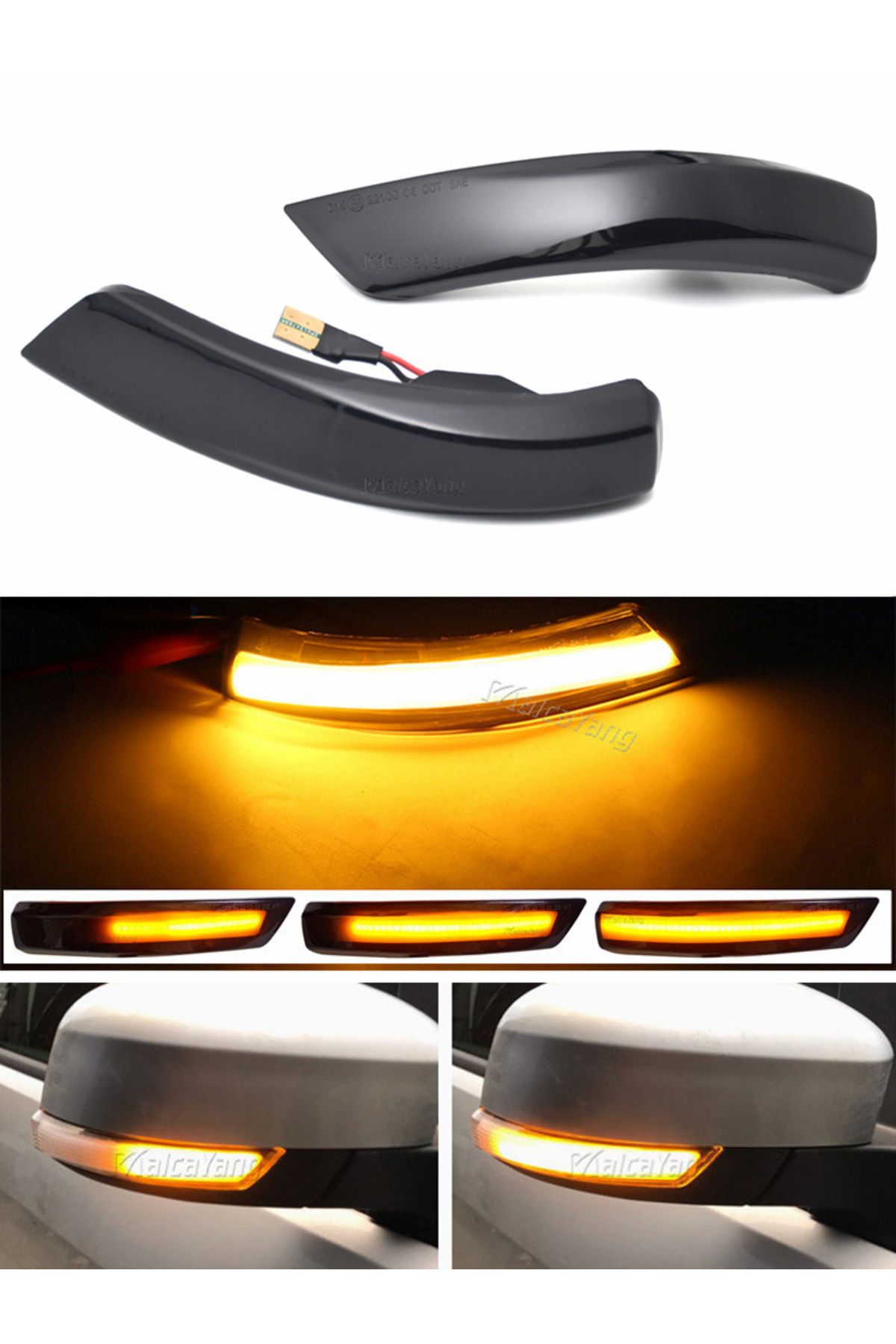 Choice-ديناميكية بدوره مصباح إشارة LED الجانب مرآة الرؤية الخلفية متسلسل مؤشر الوامض مصباح لفورد فوكس... 8