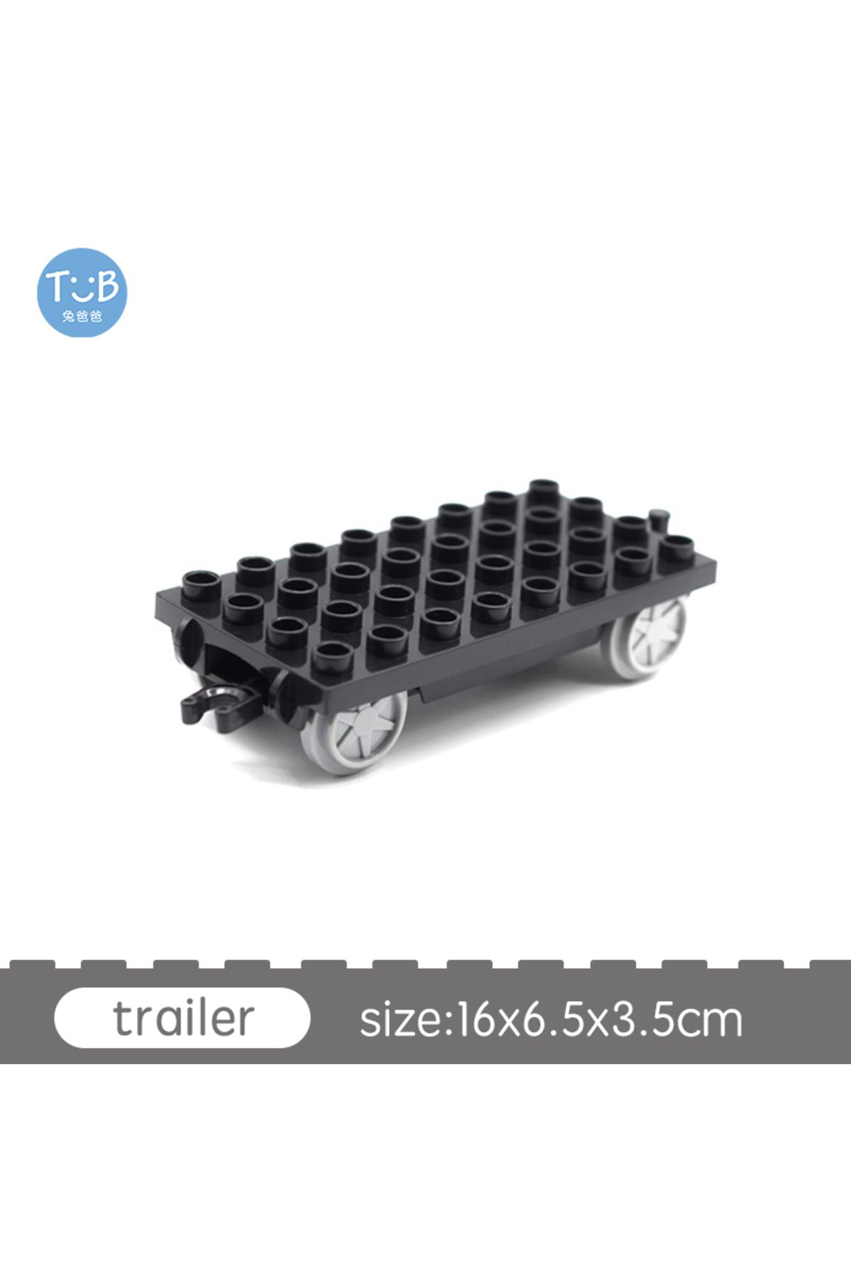 Choice-trailer Big Size Block Bricks Train Tracks Traffic Stop Lights Straight Duploes Black Accessories D 1