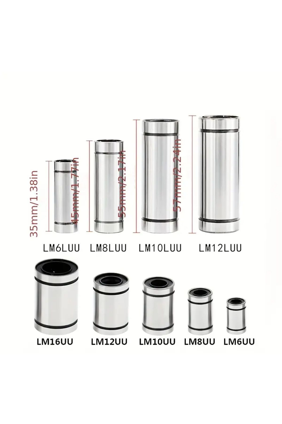 pmgn-Lm8uu 10pcs Lm8 Lm8uu Lm3uu Lm10uu Lm16uu Lm6uu Lm12uu Lm14uu Linear Bushing 8mm Cnc Linear Bearings 2