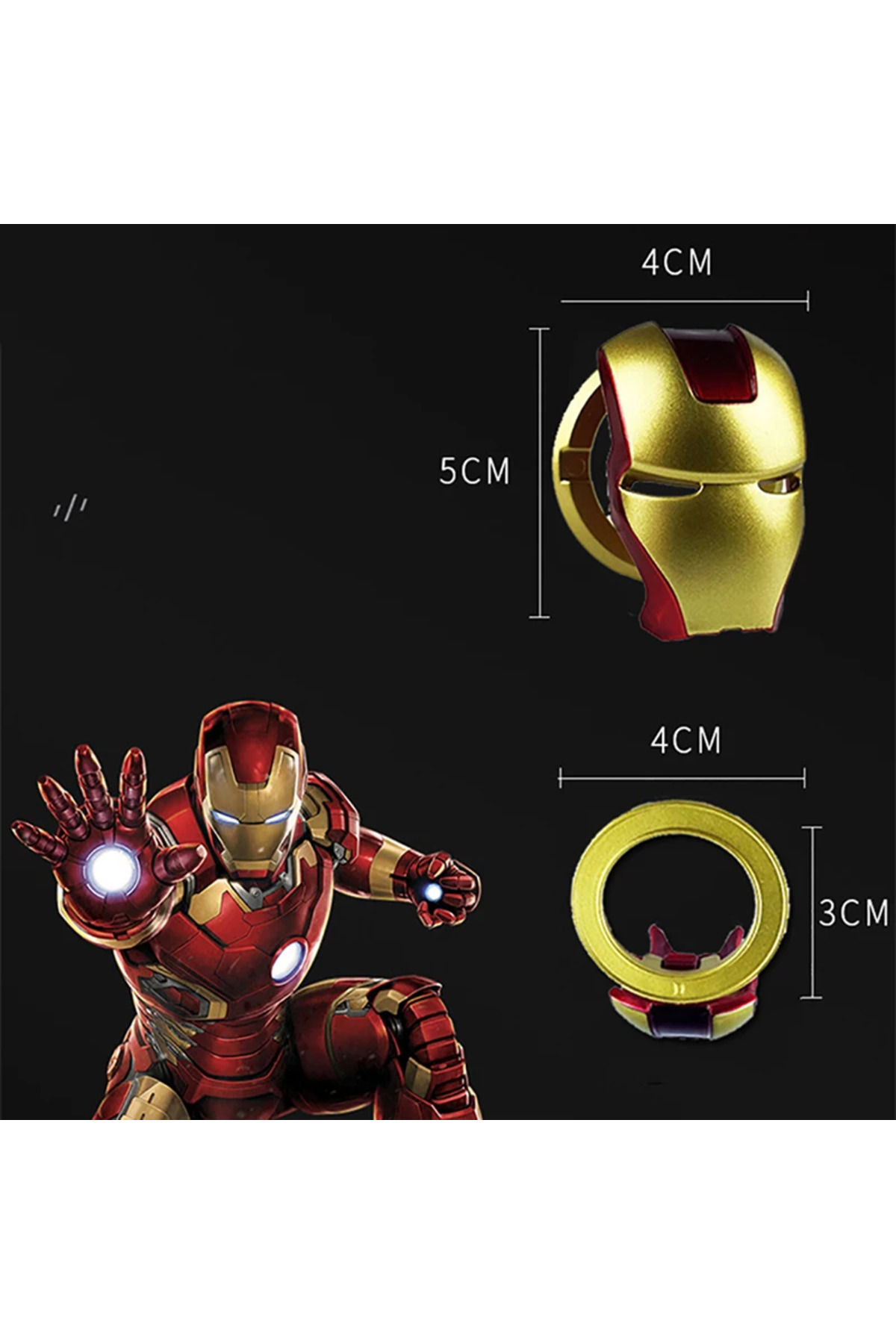 Choice-Avengers Iron Man Car Ignition Start Switch Button Protective Cover Sticker Spider Man Batman Sti... 7