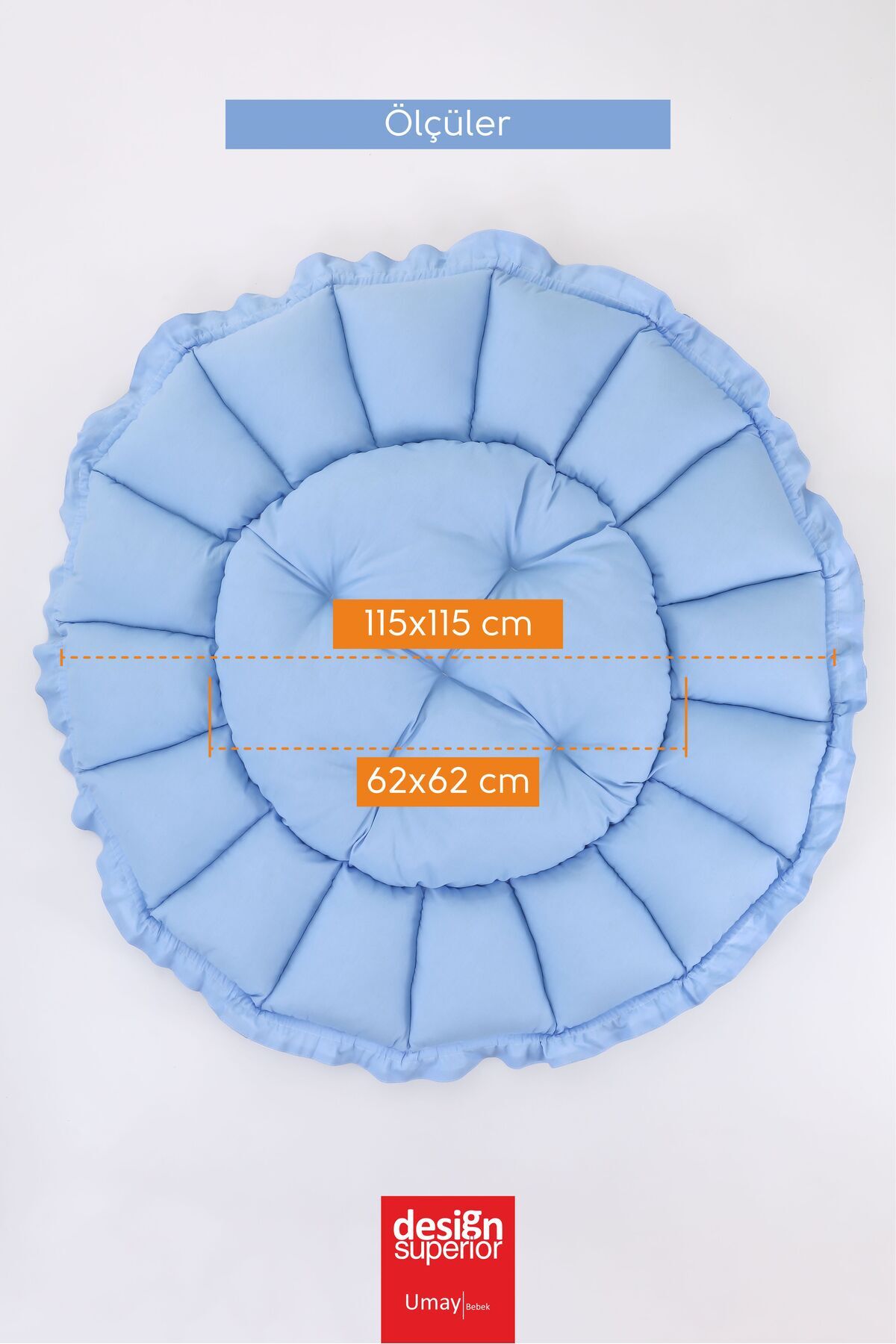 Umaybebek 3'lü Set Yatak Ve Yastık, Yuvarlak Babynest, Oyun Halısı, Bebek Yatağı fotoğrafı 5 (önizleme)