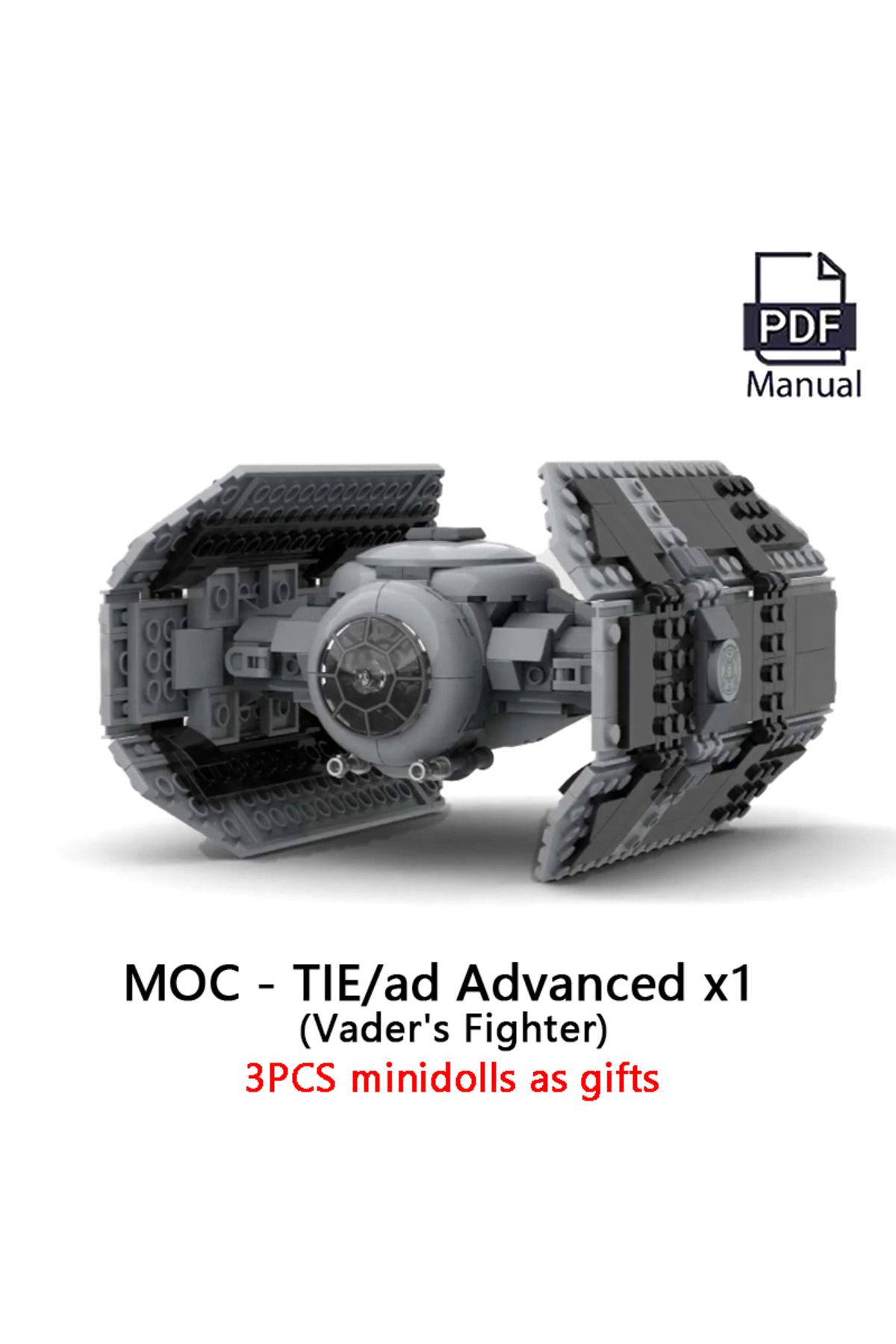 Choice-Qr Code Pdf Guide 453pcs Parts New 453pcs Moc Spaceship Tie/ad Advanced X1 Vader's Fighters Building 1
