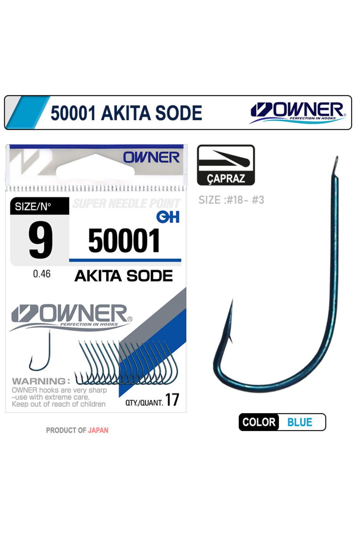 Owner 50001 Akita Sode Blue İğne