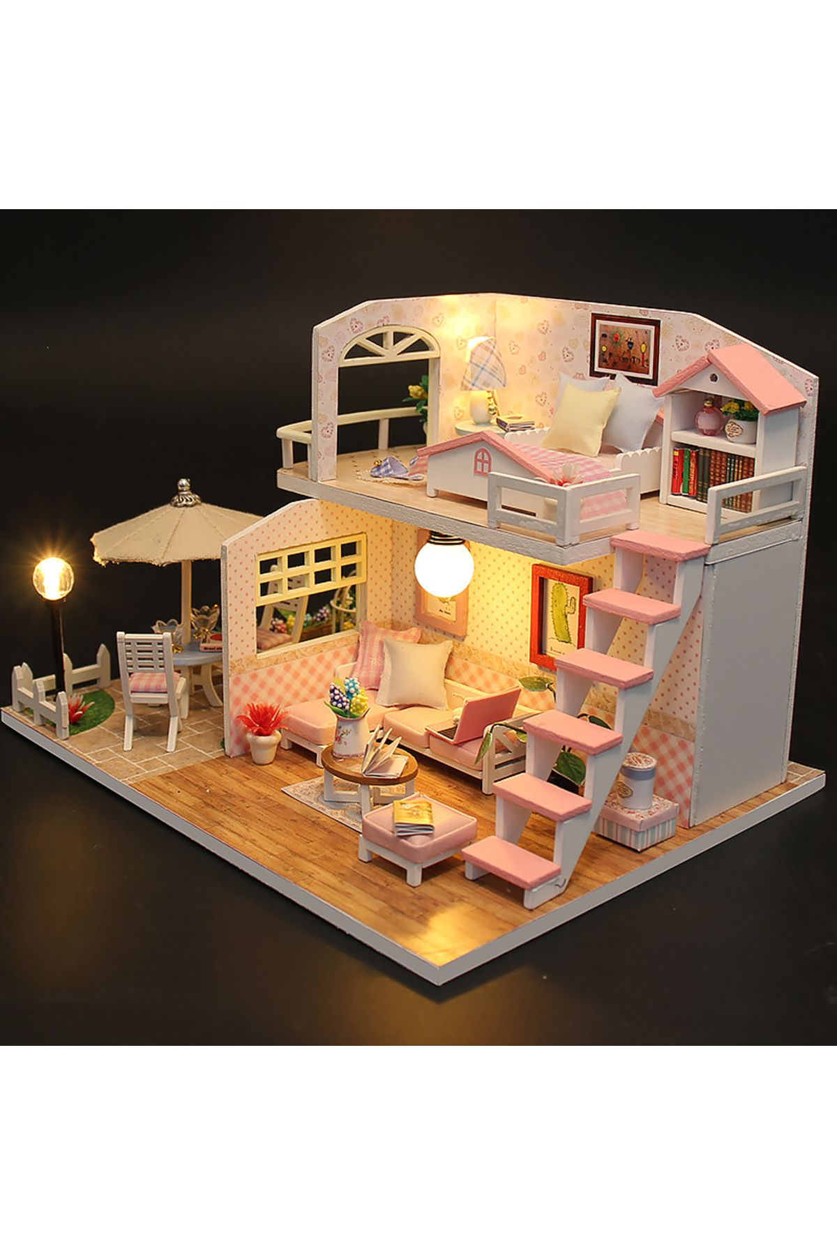 Choice-3D Puzzle Building Model Kit Wooden Miniature Doll House With LED Lights Assembled DollHouses Hom... 2