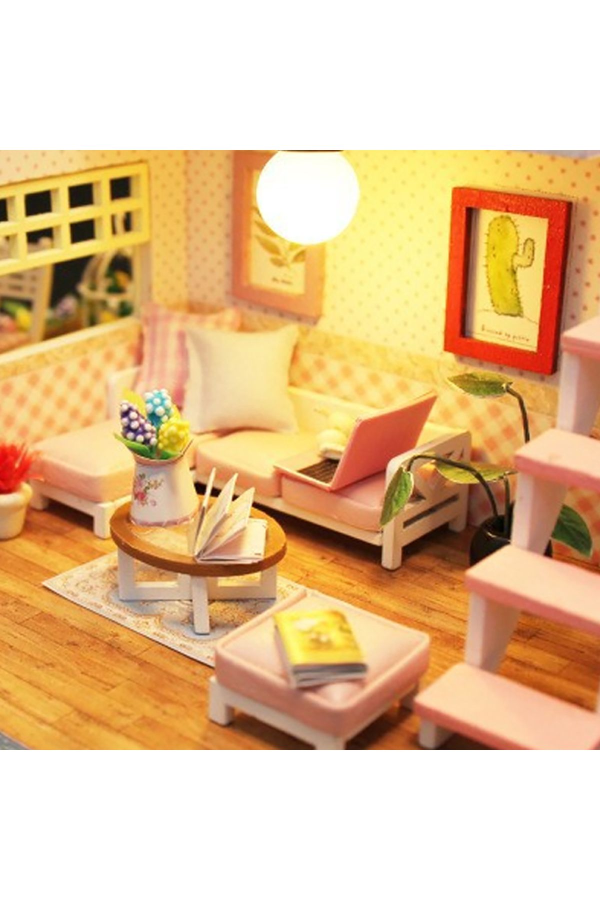 Choice-3D Puzzle Building Model Kit Wooden Miniature Doll House With LED Lights Assembled DollHouses Hom... 4