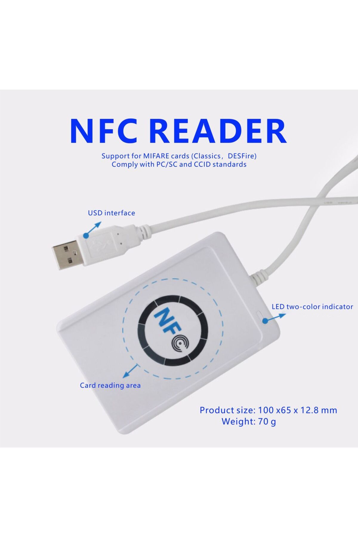Choice-ACR122U RFID IC Smart Card Reader Contactless Writer Copier Duplicator Writable Clone NFC USB S50... 5