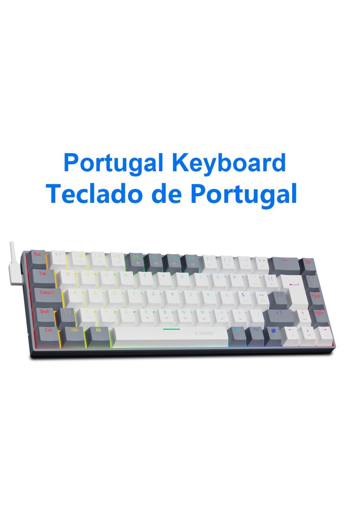 Choice-Red Axis Z686rgb-wg-pt E-yooso Z686 Rgb Usb 60% Mini Slim Mechanical Gaming Wired Keyboard Red Switc 1