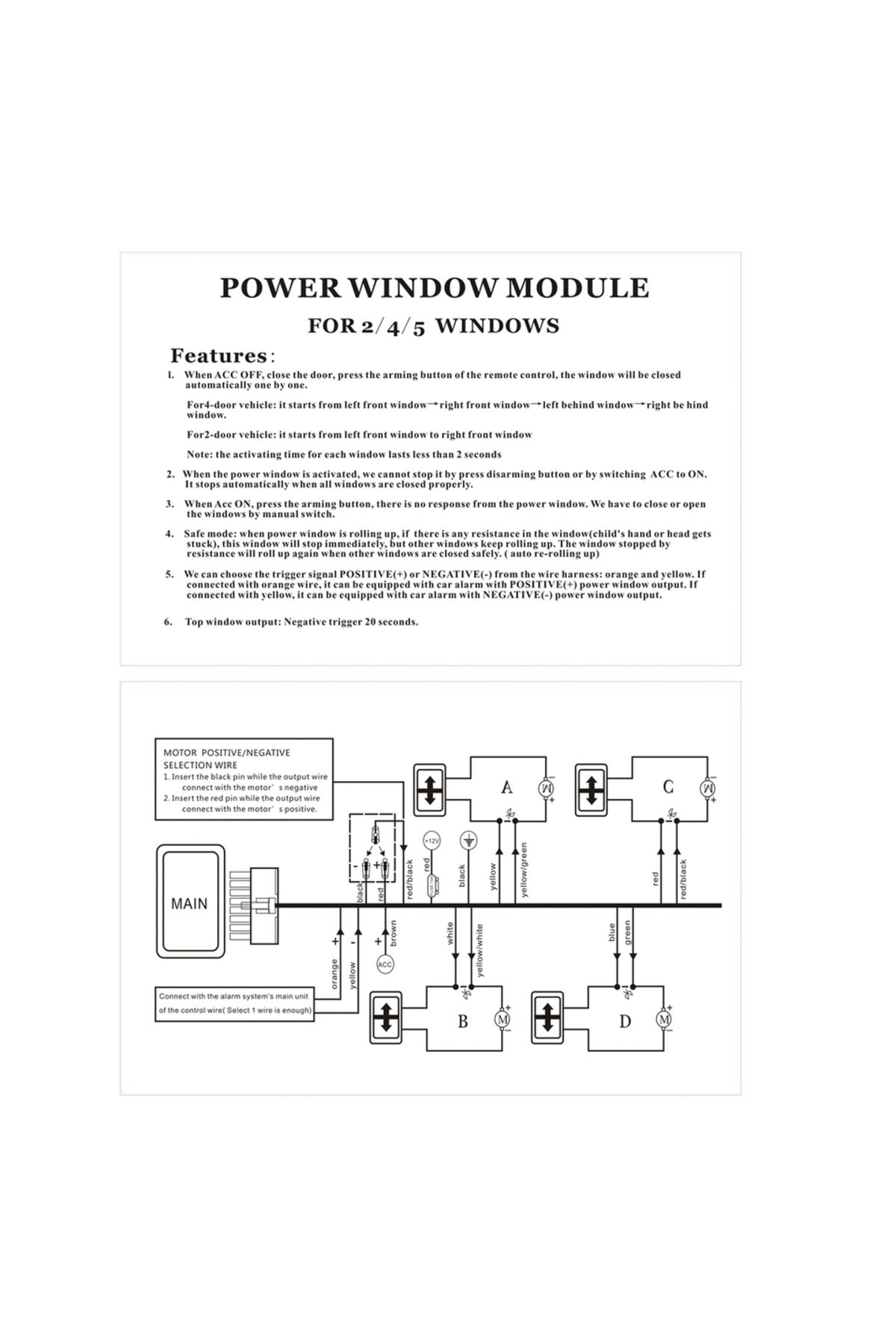 Choice-12V Universal Auto Power Window Control Window Open Closer Module for 4 Door Cars Power Window Cl... 2
