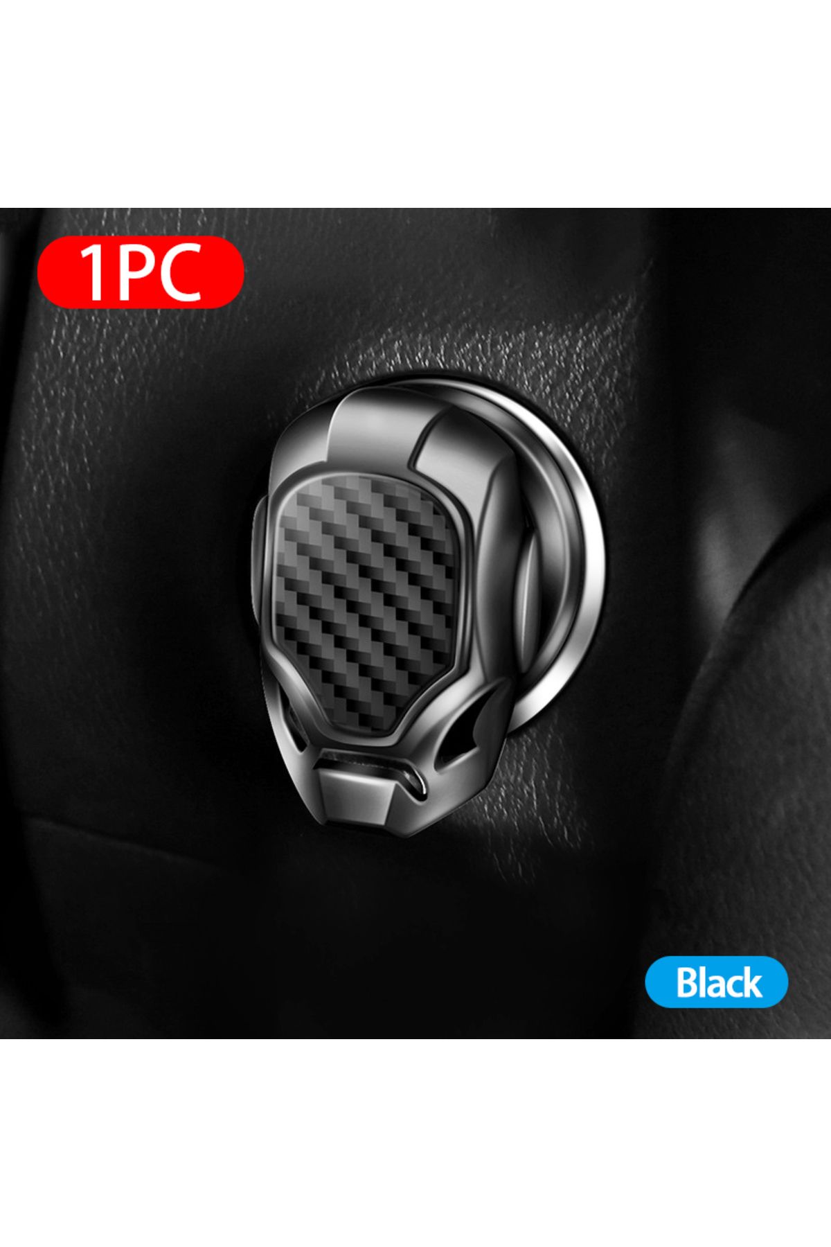 Choice-Black Blalion Car Engine Button Cover Universal Engine Ignition Start Stop Switch Decorative Push Bu 1
