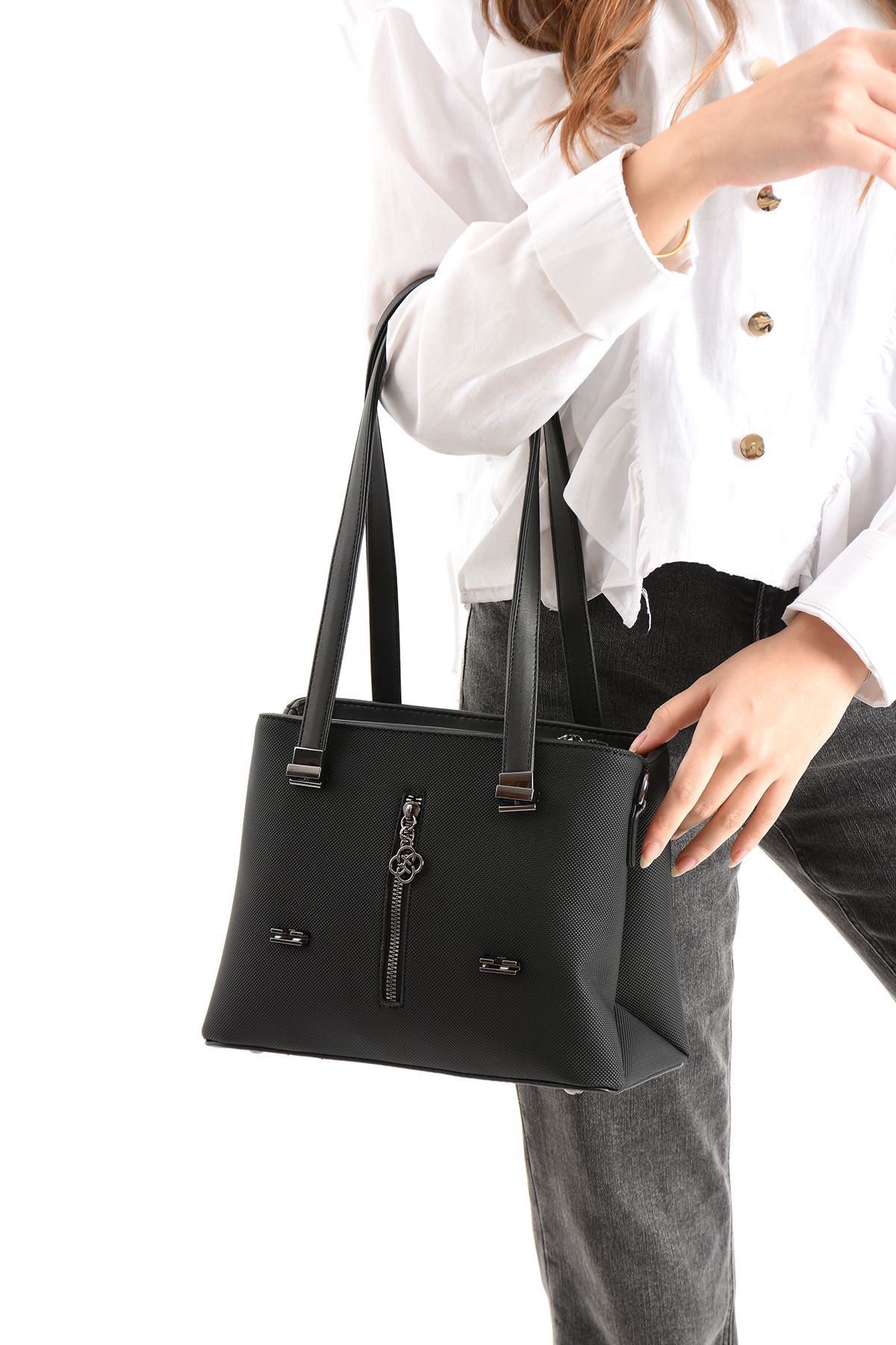 STYLE BAGS JosephPolo Narin Siyah Kadın Omuz Ve Çapraz Çantası 20x27 Ebatında