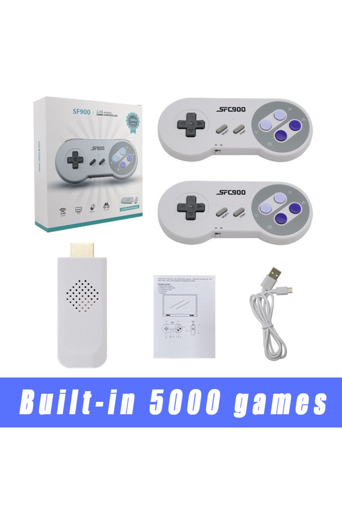 Choice-SF900 Video Game Console For Super Nintendo SNES NES Built in 6100 Games HDMI-Compatible TV Game ... 1
