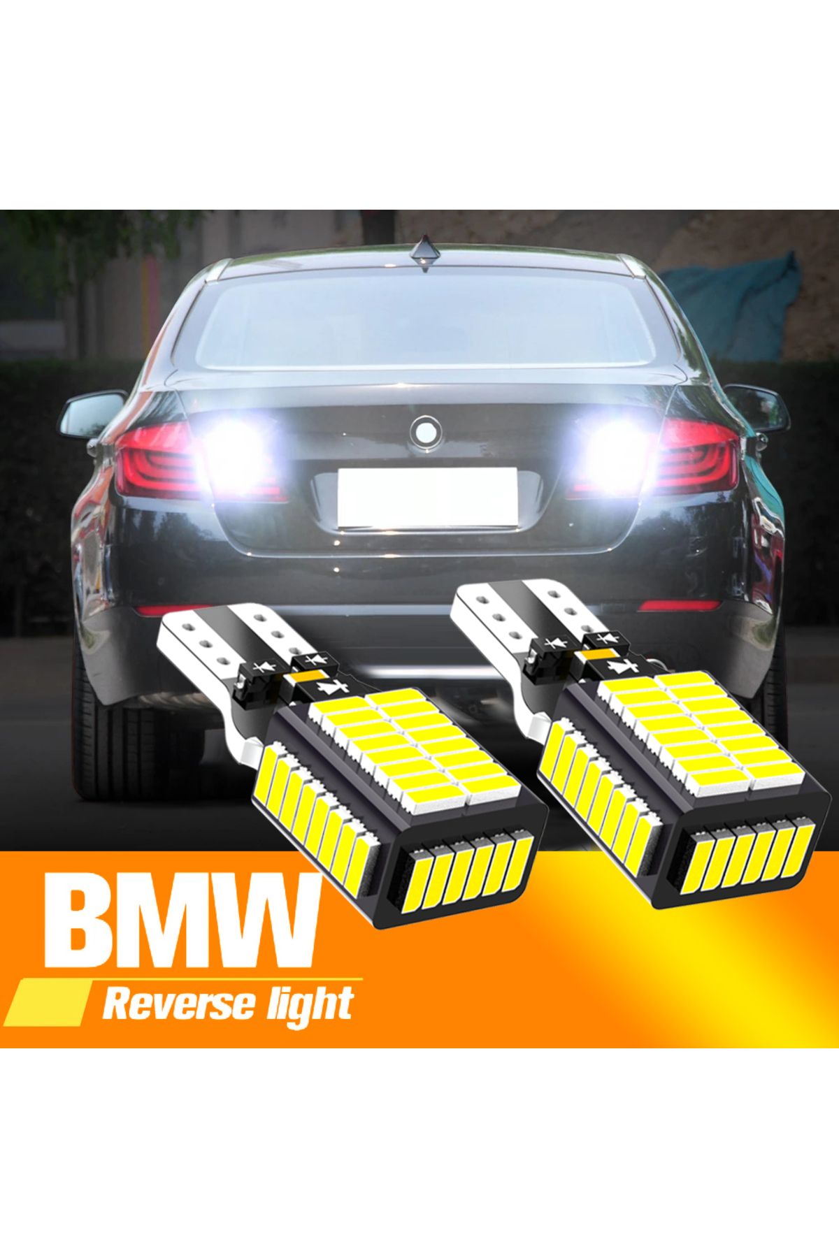 Neallor-2pcs LED Reverse Light Blub Backup Lamp W16W T15 921 Canbus For BMW E81 E87 E88 E82 E92 E90 E91 E... 2