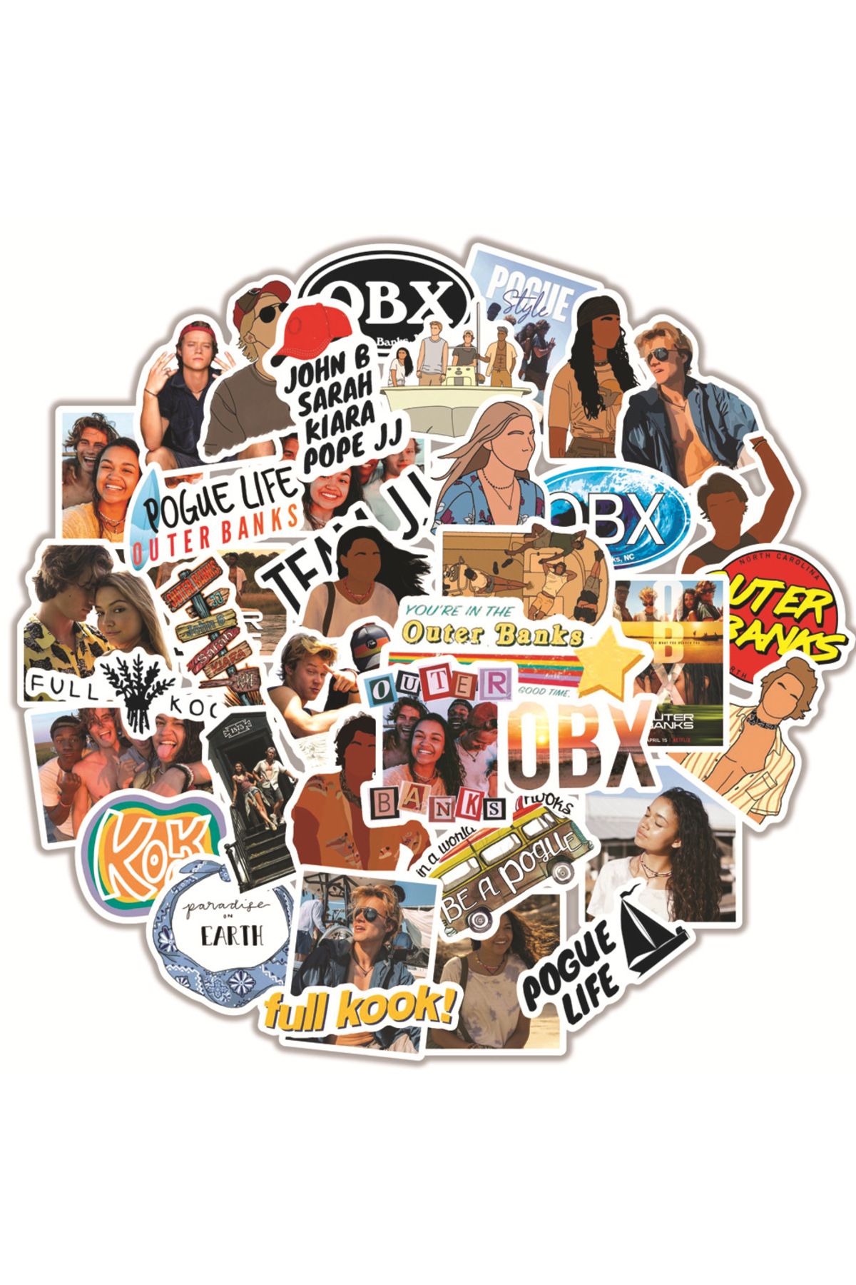 Choice-50pcs 50pcs Outer Banks Stickers Pack, Us Tv Series Vinyl Waterproof Sticker Decals For Water Bottle 1