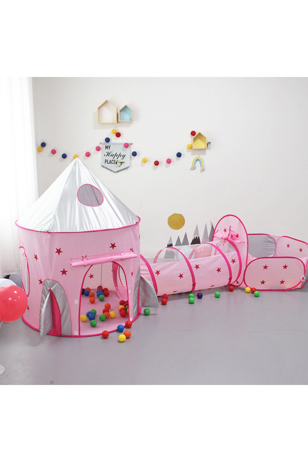 Choice-Pink Baby Indoor Ocean Balls Dry Pool Children Space Capsule Toy Tents Tunnel Toddler Playground Pa 1